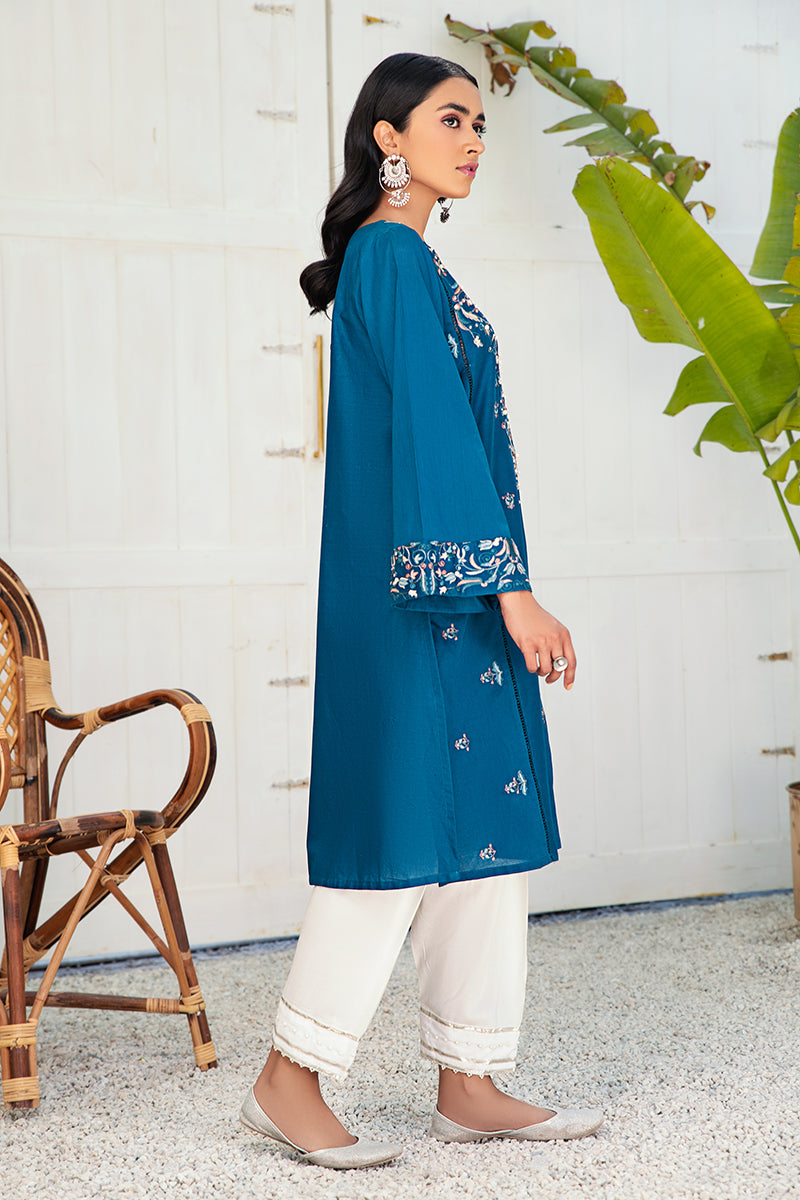 Azure Cerise Embroidered Shirt for Women - Elegant Floral Blouse for Casual & Office Wear | Perfect for Spring Outfits, Date Nights & Professional Occasions