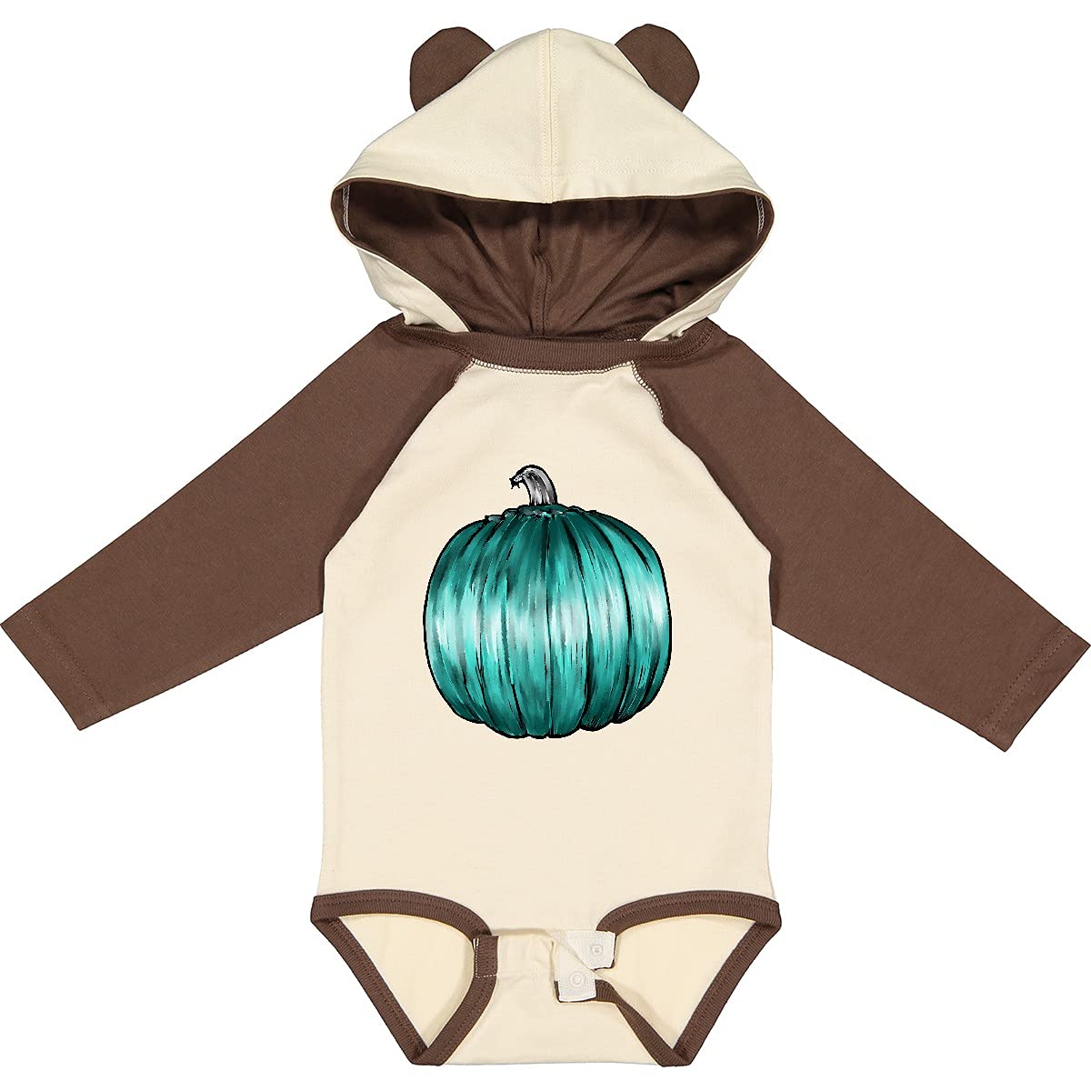 Inktastic Allergy Awareness Teal Pumpkin Watercolor Print Long Sleeve Baby Bodysuit - Perfect for Halloween, Food Allergy Awareness Month & Infant Photo Shoots