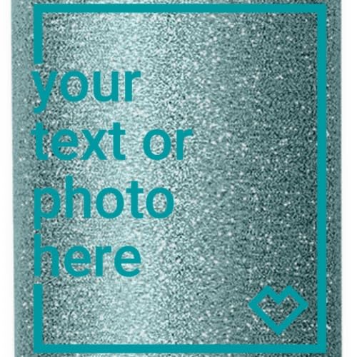 Custom Stainless Steel Water Bottle with Personalization - Add Your Own Text or Image | Insulated Turquoise Glitter Drinkware for Gym, Office & Outdoor Activities