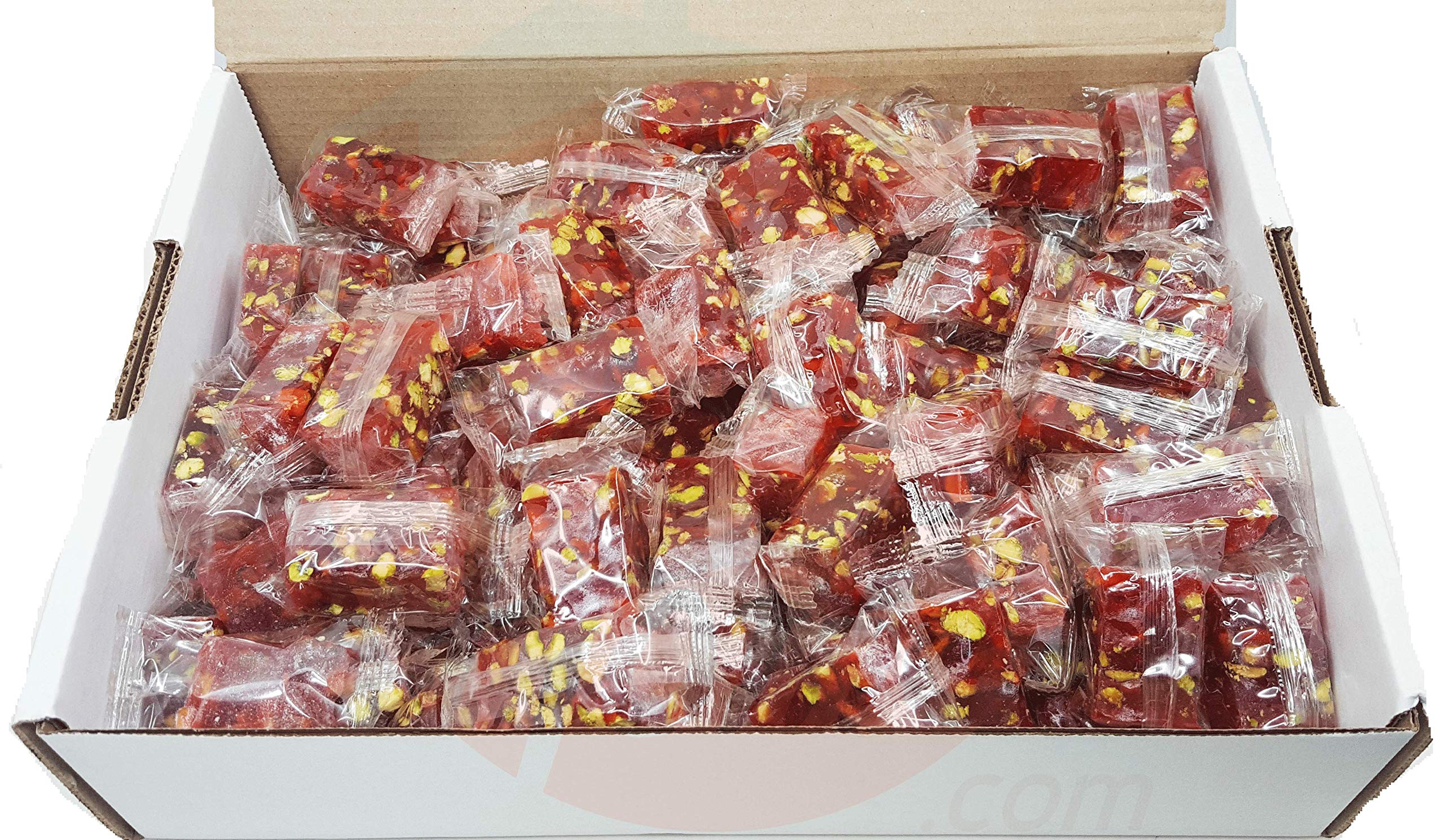 Master Delight Malban Bulk Soft Candy with Pomegranate & Pistachios - Individually Wrapped 10-lb Box - Perfect for Parties, Gifts & Office Snacks