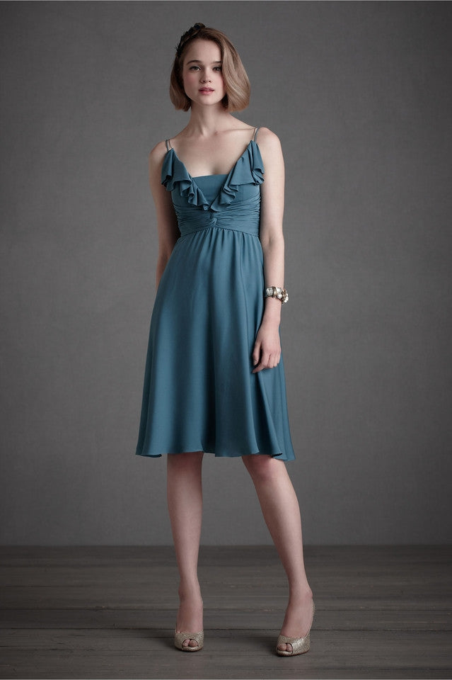 BHLDN Couplet Dress - Elegant Flowy Tide Blue Wedding Guest Dress for Summer Beach Weddings & Special Occasions