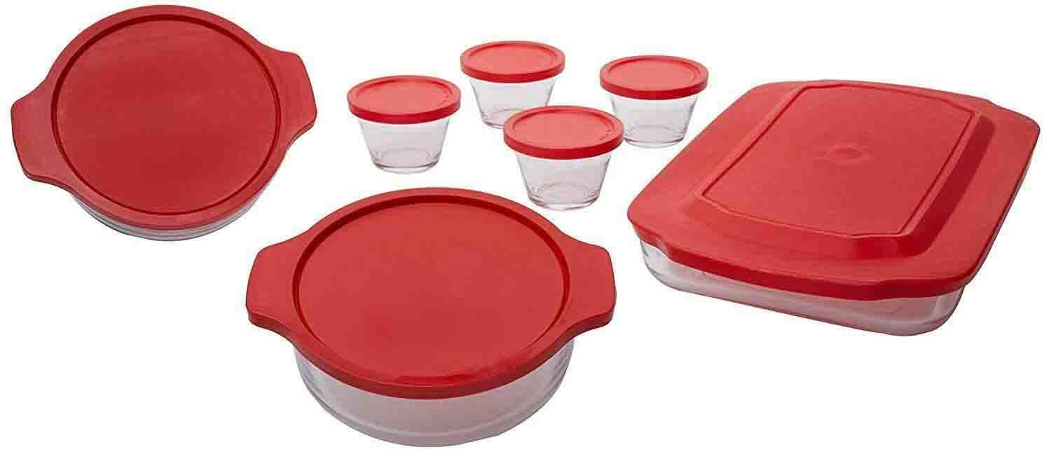 14-Piece Glass Food Storage Containers with Lids - Oven Safe Baking Dishes & Custard Cups | Perfect for Meal Prep, Leftovers, Baking Desserts & Kitchen Organization