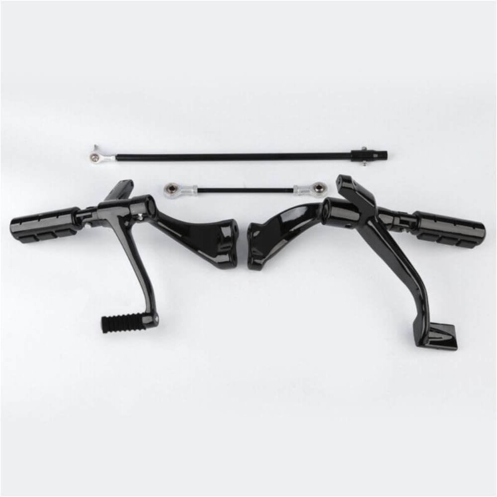 Forward Controls Kit - Motorcycle Foot Pegs, Levers & Linkages (Steel + Rubber + Aluminum) - Complete Upgrade Kit for Harley, Honda, Yamaha - Perfect for Cruiser & Touring Bike Customization