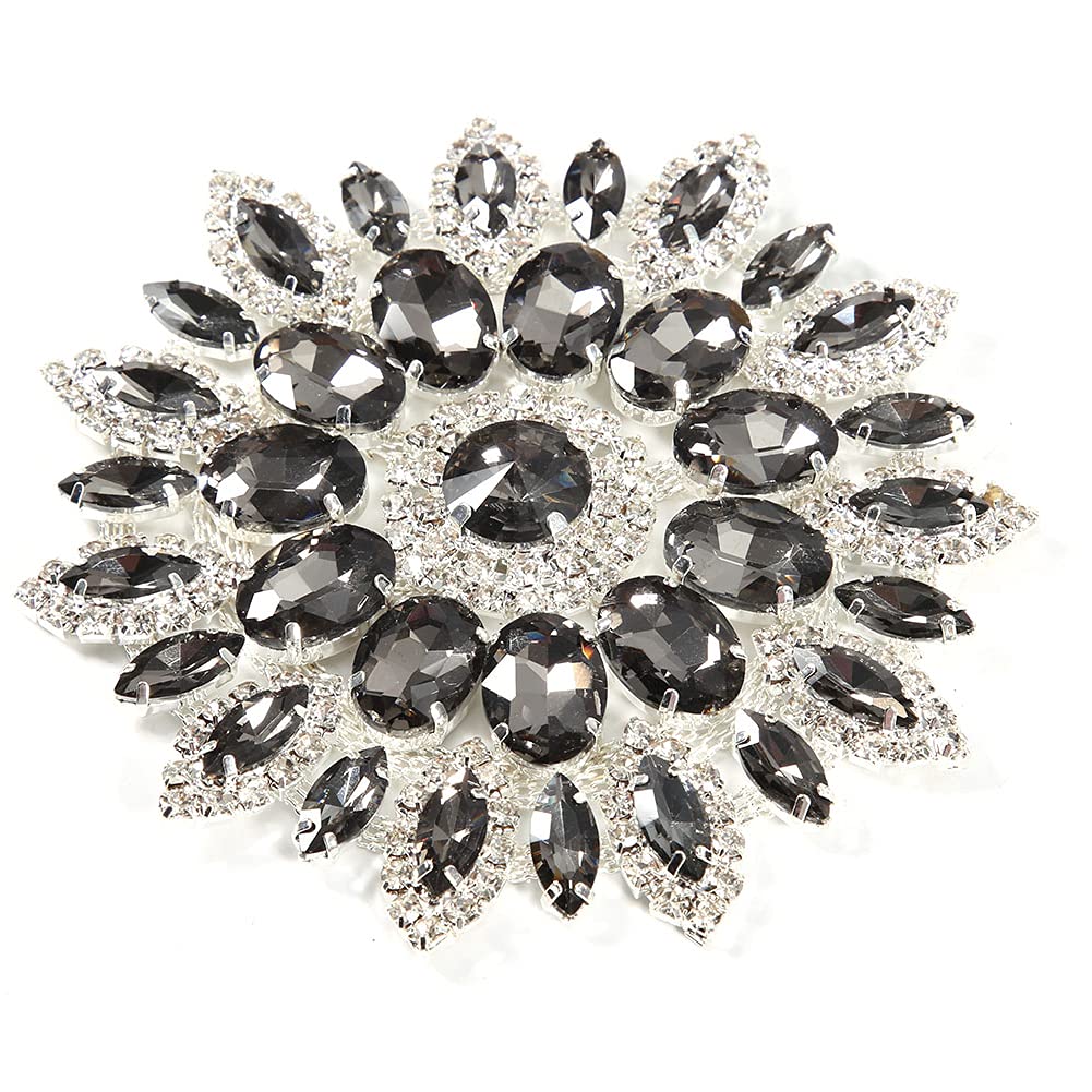 CHICIRIS Rhinestone Chain - 7 Color Options for Phone Cases, Bags & Clothing Decor | Portable Fashion Accessory (Transparent Gray Silver Base) | Perfect for DIY, Parties & Gift Giving