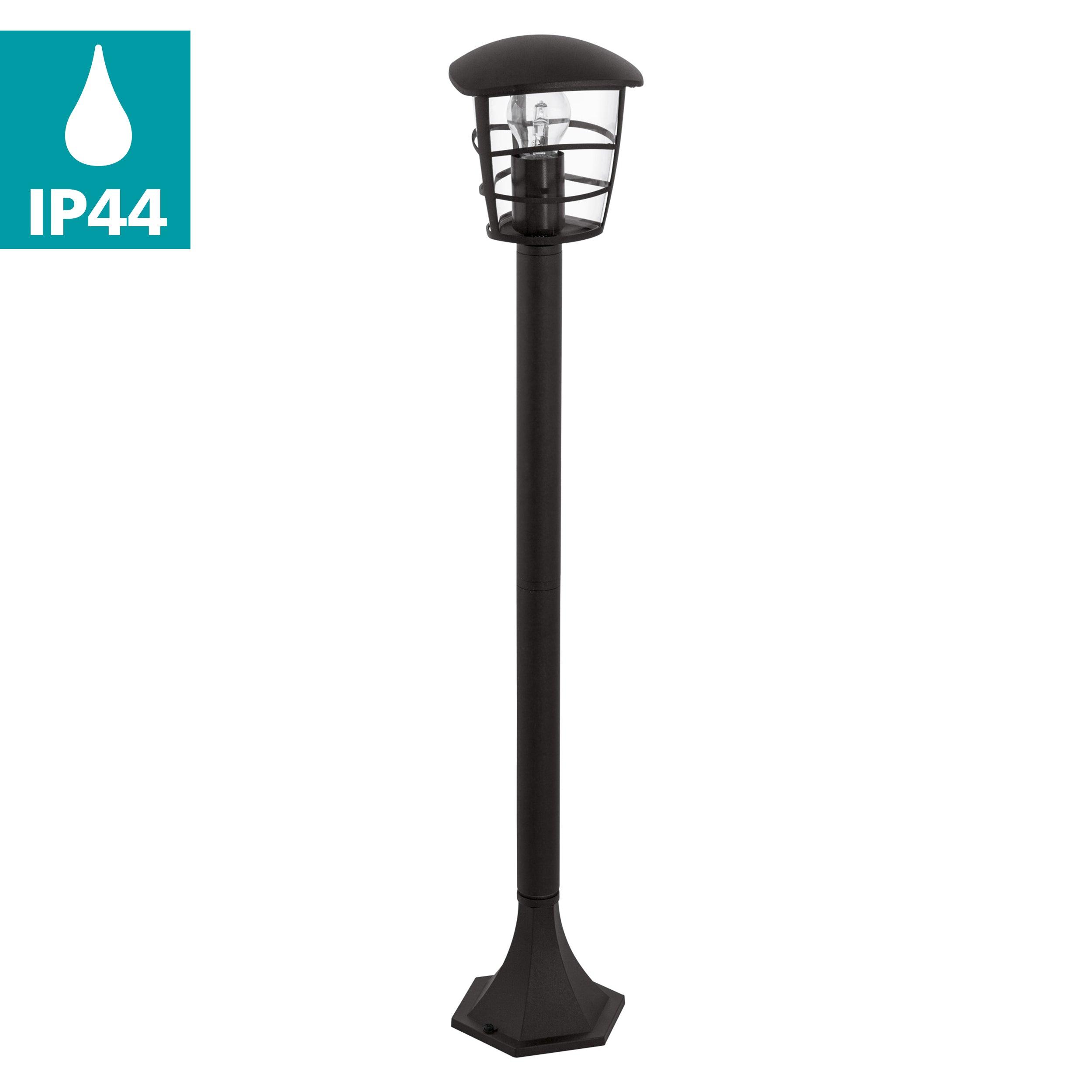 Eglo Aloria Black Bollard Pathway Light - IP44 Waterproof Outdoor Lighting for Garden, Walkway, Driveway, and Landscape Illumination