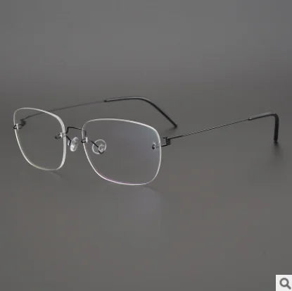 Aimee Unisex Rimless Square Titanium Eyeglasses - Lightweight Durable Frame for Men & Women - Perfect for Reading, Work, and Everyday Use