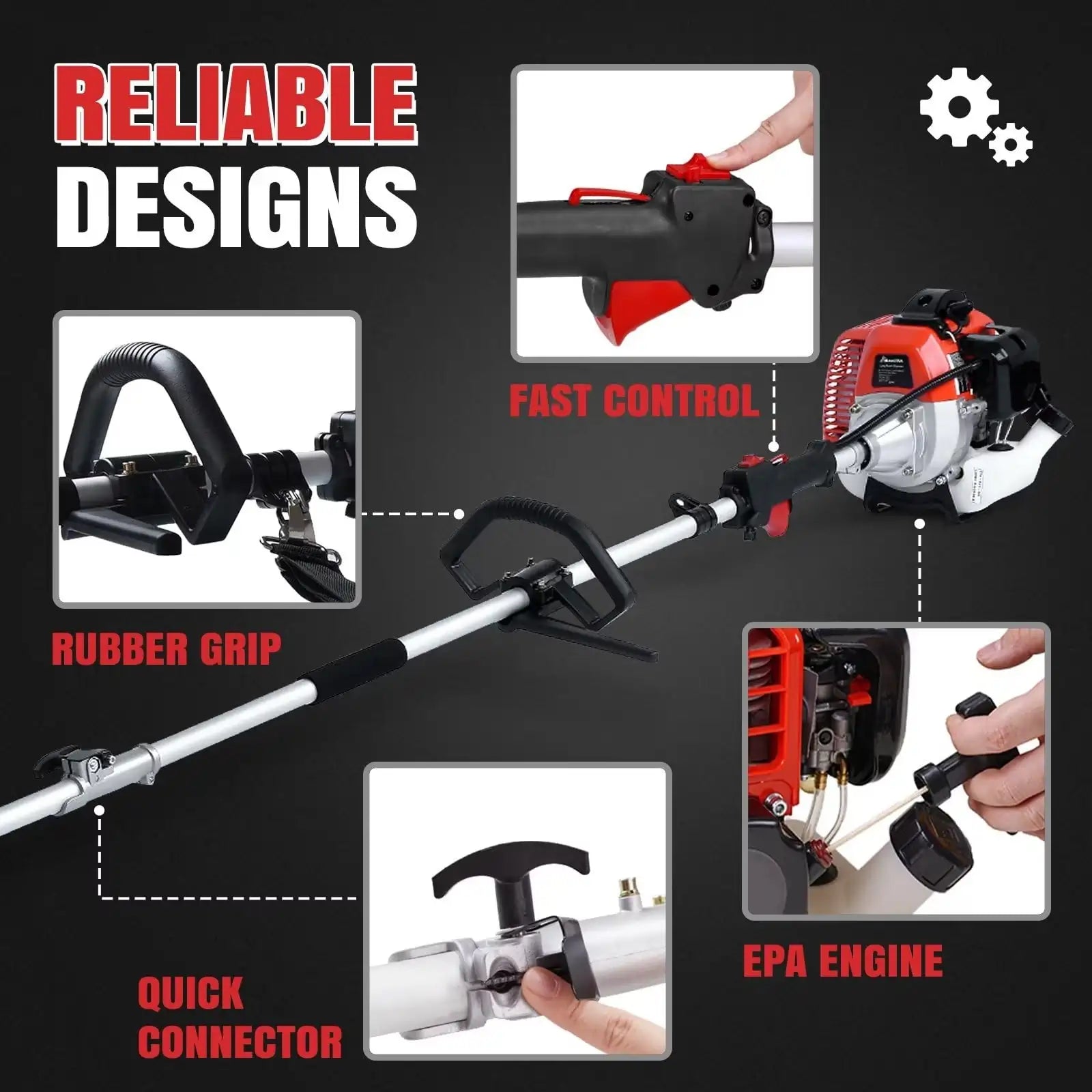 MAXTRA Gas Pole Chainsaw Hedge Trimmer - 20 Inch Cordless Tree Trimmer with 2-Cycle Engine for Professional Landscaping, Tree Pruning & Yard Maintenance | Perfect for Garden, Farm & DIY Projects