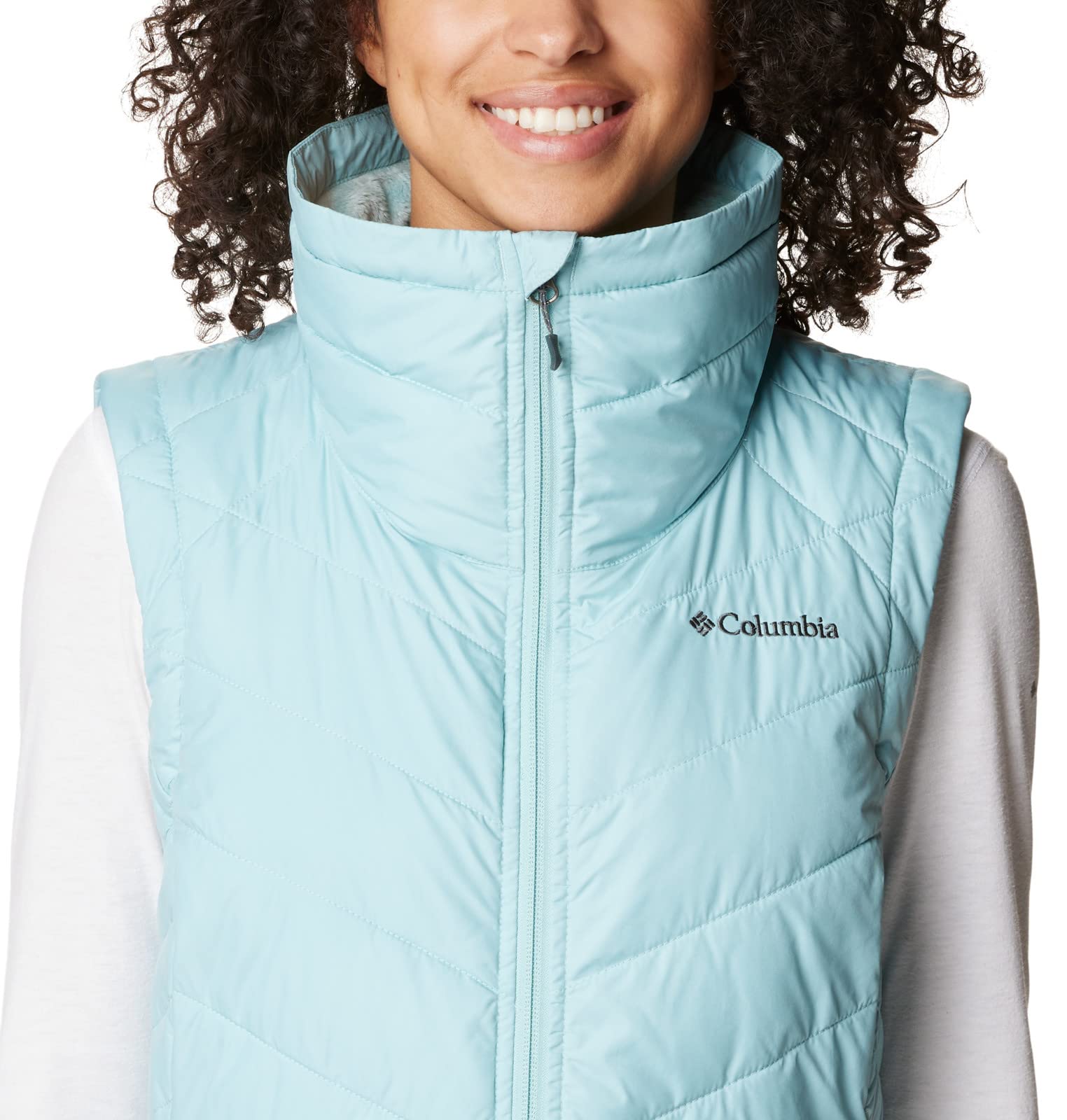 Columbia Women's Heavenly Long Vest - Lightweight Water-Resistant Puffer Vest for Hiking, Camping & Outdoor Activities