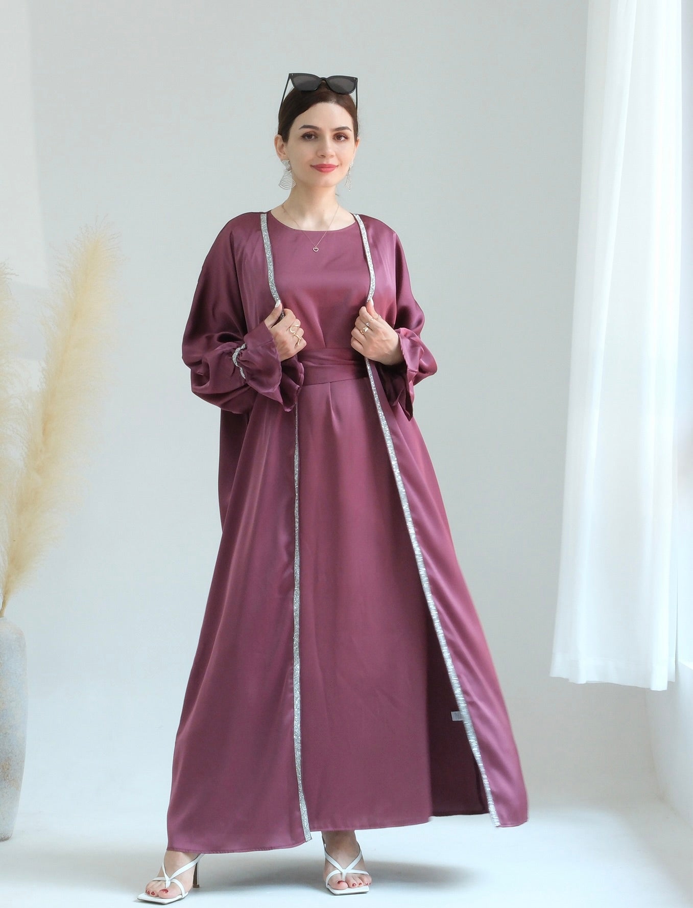 Aria2 Matching 3-Piece Mulberry Silk Pajama Set for Women - Soft Luxury Sleepwear for Comfortable Nights & Relaxing at Home