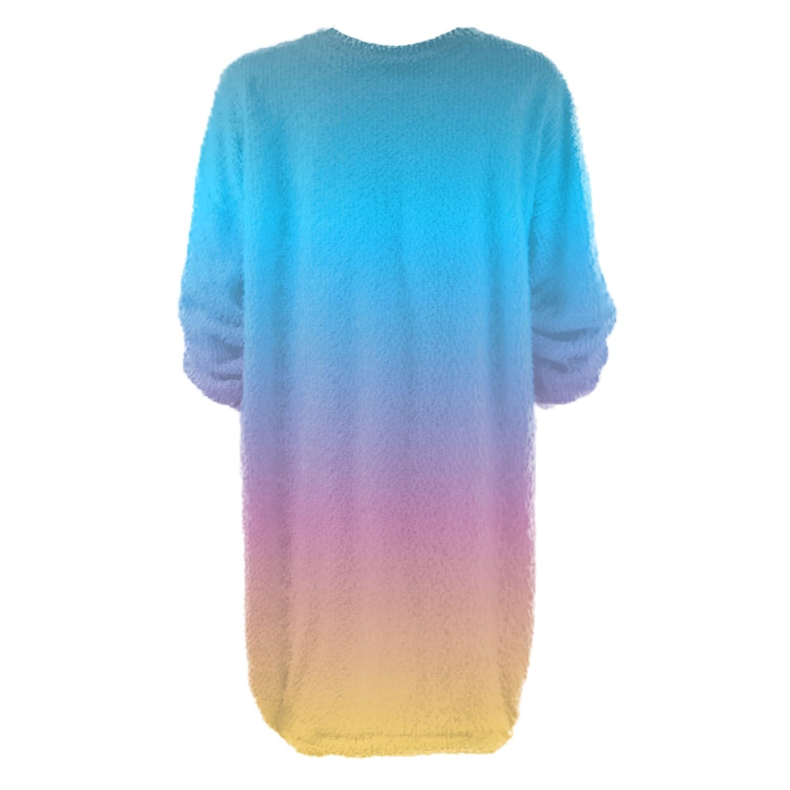 Women's Trendy Sky Blue Knit Sweater Dress - Long Sleeve Crew Neck Pullover Tunic Top for Leggings | Spring 2025 Casual Outfit | Perfect for Office, Date Night & Weekend Wear