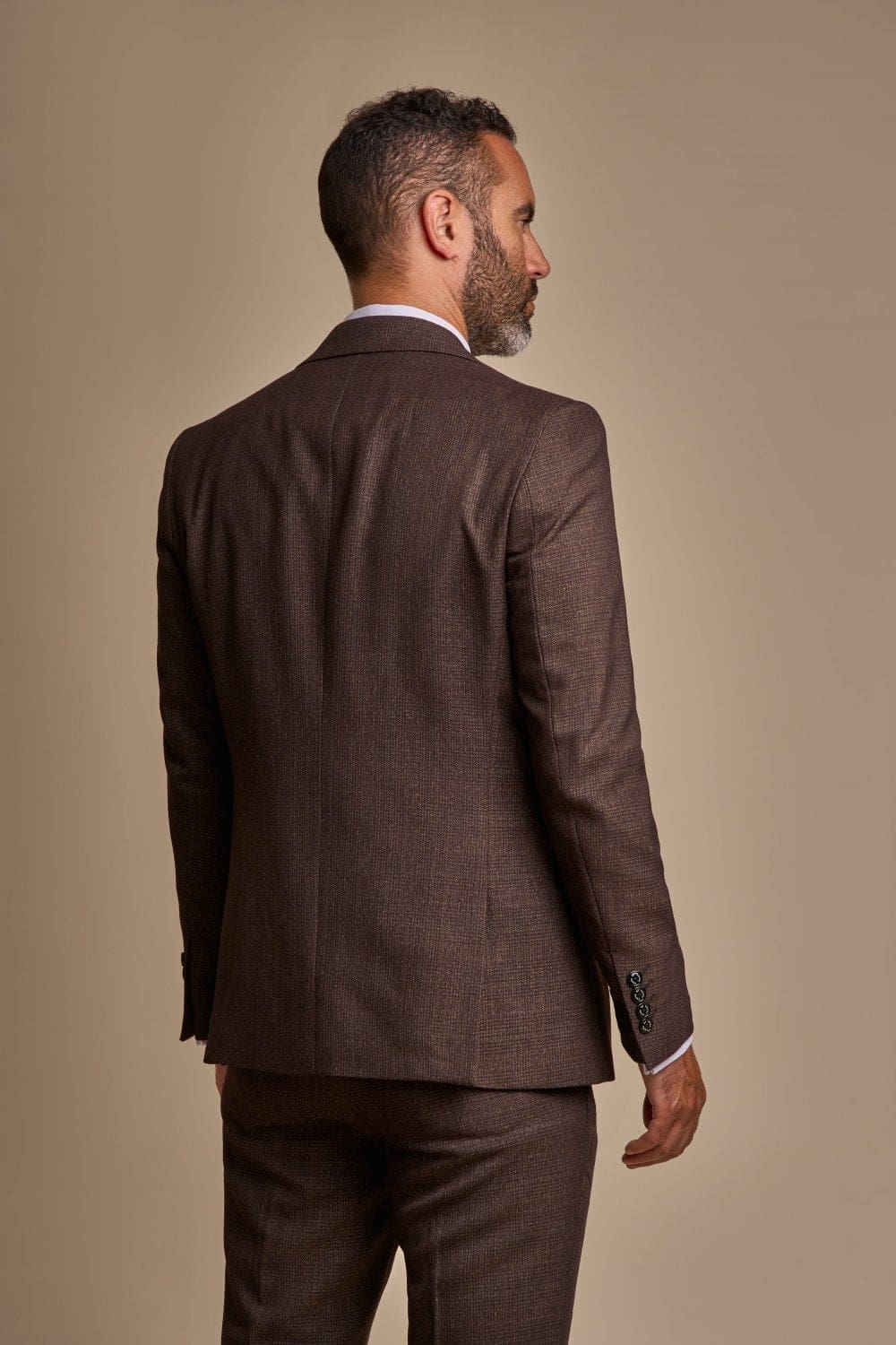 Cavani Caridi Men's Slim Fit Brown Tweed Check Blazer Jacket for Business, Office, and Formal Events