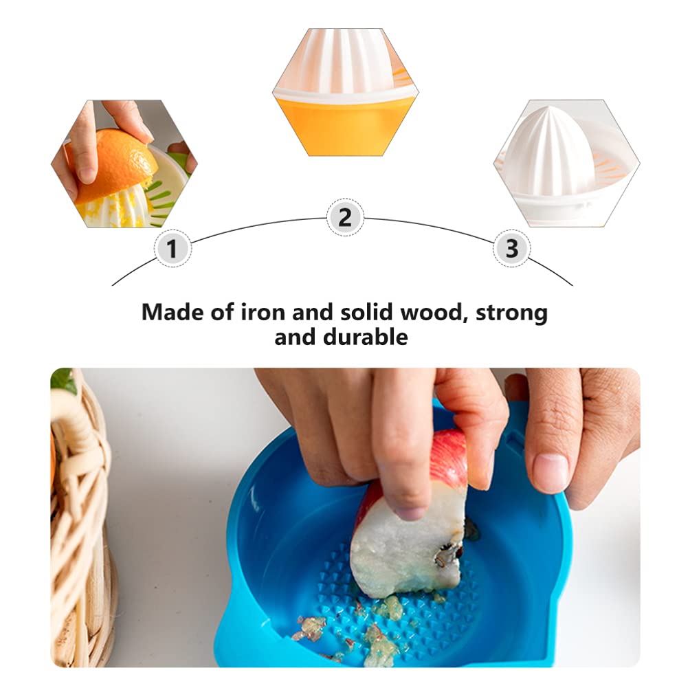 DOITOOL 2-Pack Manual Citrus Juicer - Handheld Lemon Lime Orange Squeezer with Drip-Free Cup, Garlic Press & Grater - BPA-Free Plastic for Fresh Juice, Cocktails, Cooking & Baking