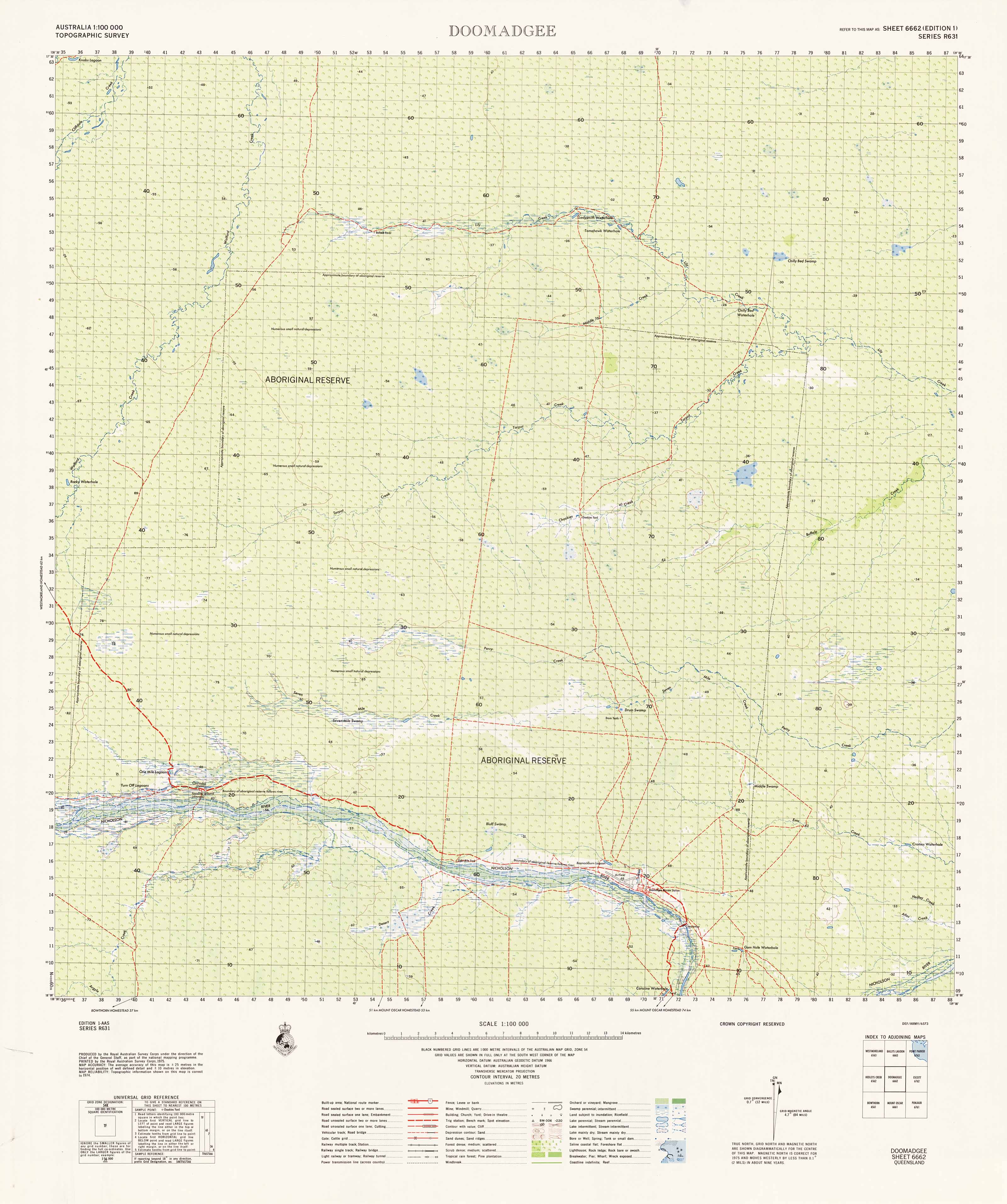 6662 Doomadgee 1:100,000 Scale Topographic Map - Hiking, Camping & Outdoor Exploration Guide