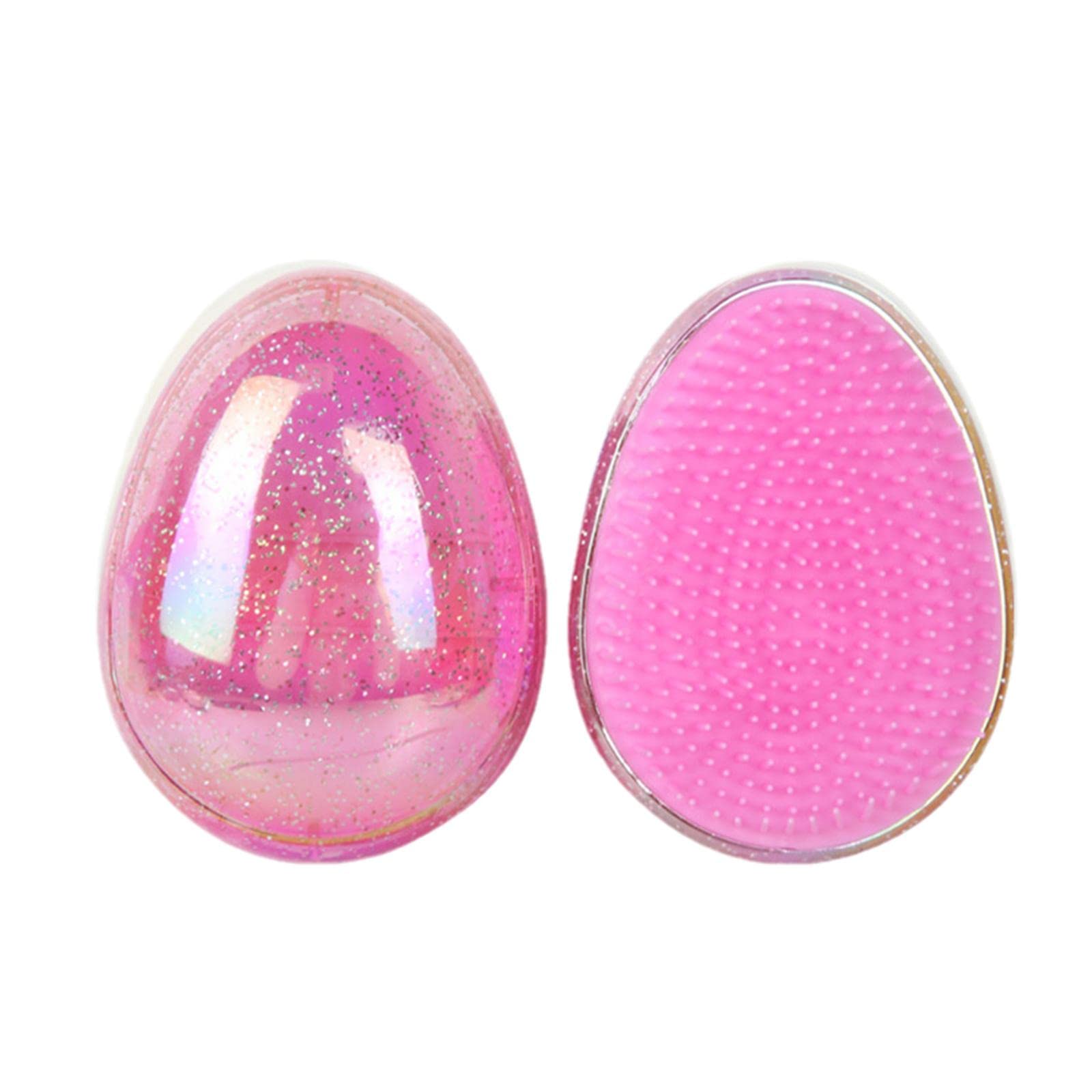 1PC Mini Egg-Shaped Hair Brush - Soft Bristles Detangling Hairbrush for Styling & Travel (T8Q8) - Perfect for On-the-Go Grooming & Quick Touch-Ups