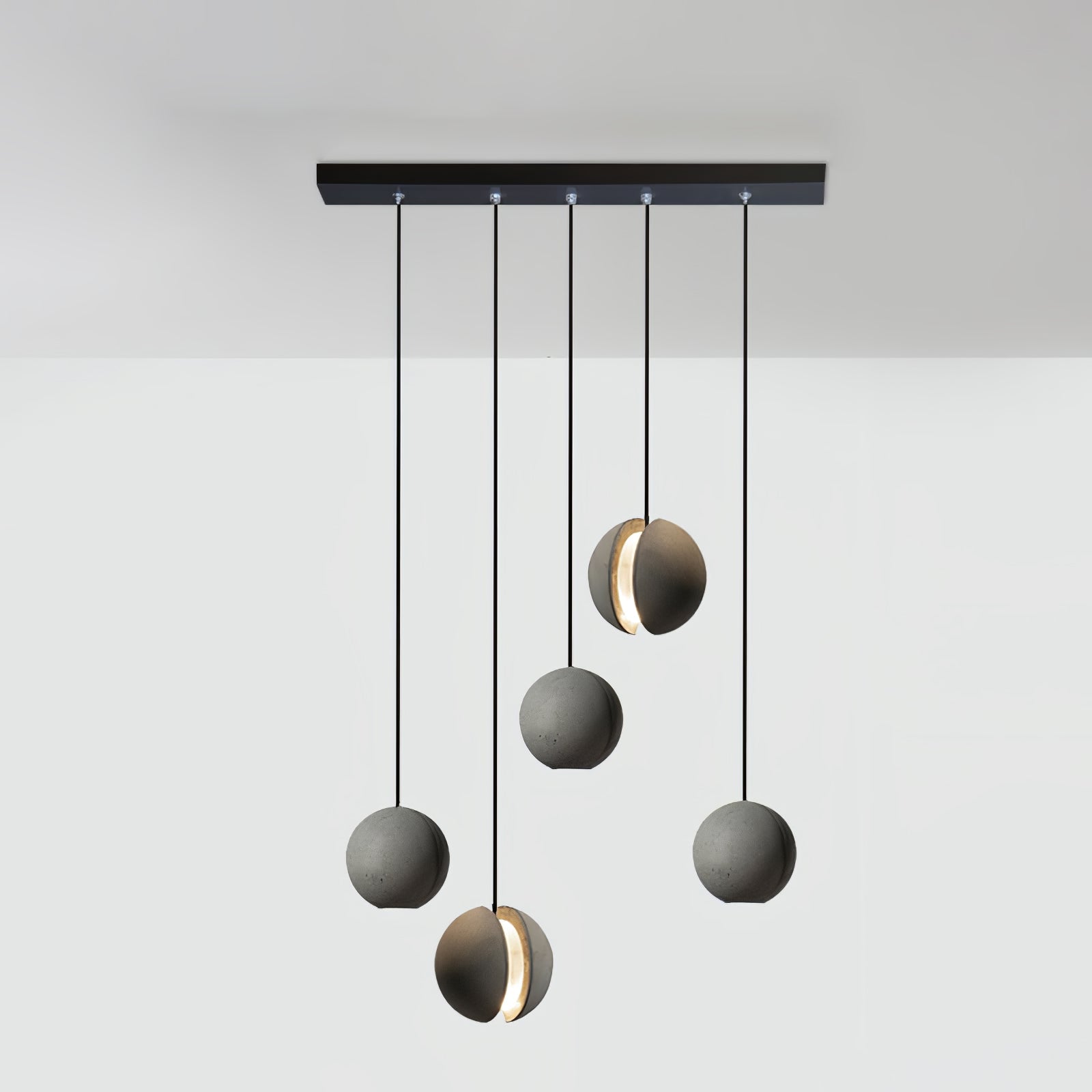 Moon Concrete Pendant Light - Modern Industrial Ceiling Lighting Fixture for Dining Room, Kitchen Island & Bedroom Decor