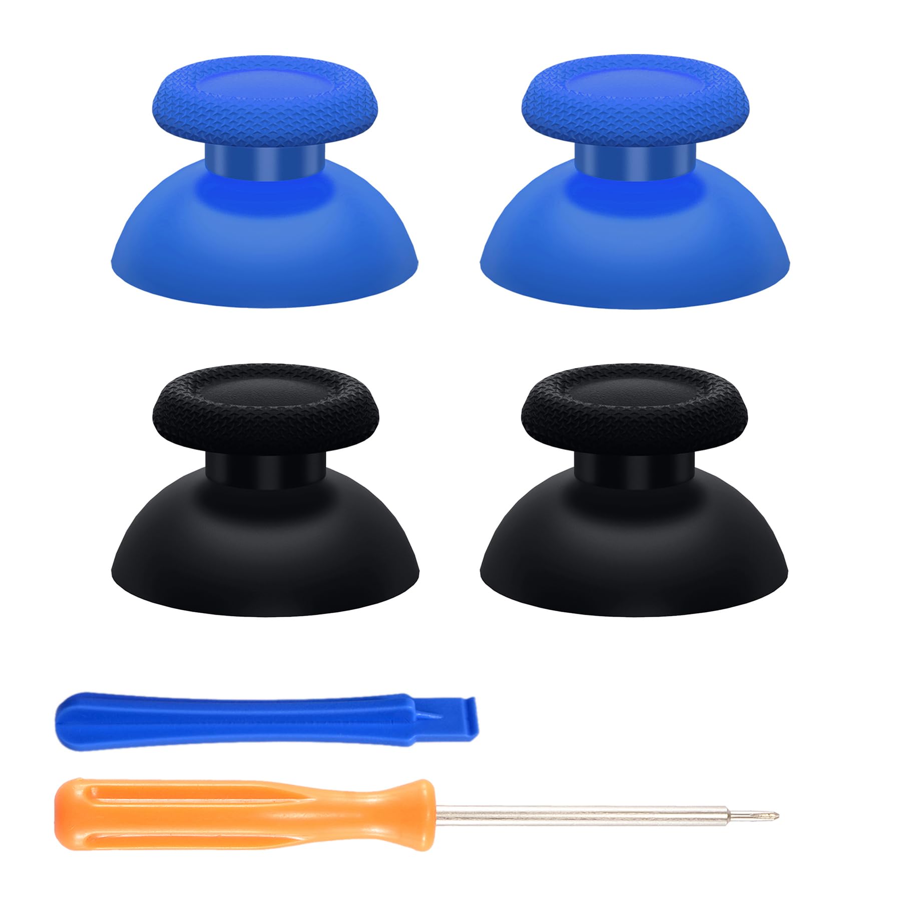 eXtremeRate Replacement Analog Sticks for PS5 Controller, Thumbsticks for PS4 Slim & Pro Joypad - 2 Pairs (Blue & Black) - Perfect for Gaming, DIY Repairs & Controller Customization