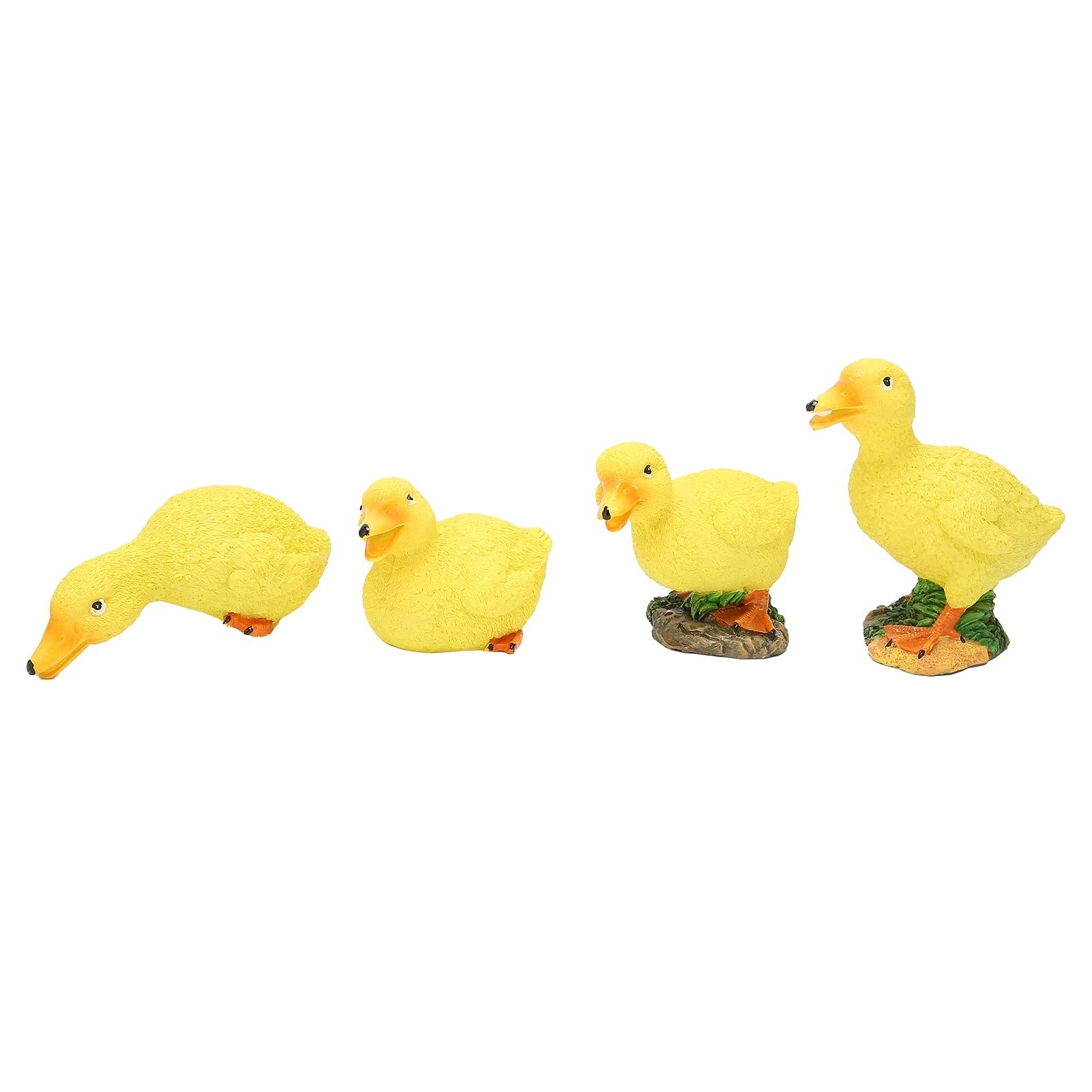 CHICIRIS Resin Duck Statue Decorations - Set of 4 Vivid Duck Ornaments for Yard, Garden, Terrace & Porch - Perfect Outdoor Home Decor for Patio, Lawn & Backyard