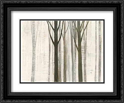 Wild Apple Graphics 17x15 Inch Black Ornate Framed Double Matted Museum Art Print - Down to The Woods on White - Perfect for Living Room, Bedroom, or Office Wall Decor