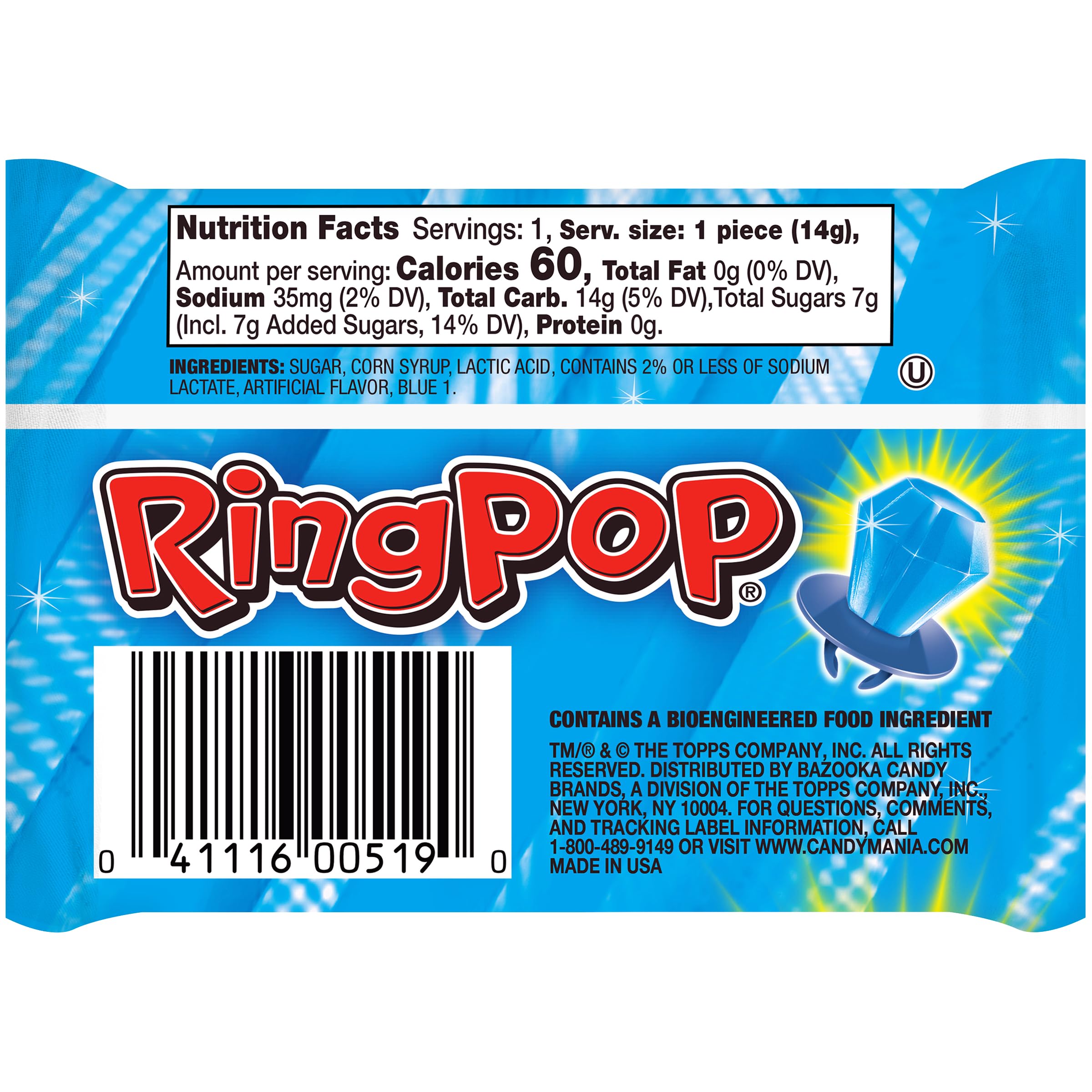 Blue Raspberry Ring Pop Lollipops - Bulk Party Candy for Easter, Gender Reveal, Bachelorette Parties & Favors - Perfect for Easter Baskets, Wedding Celebrations & Kids' Birthday Party Treats