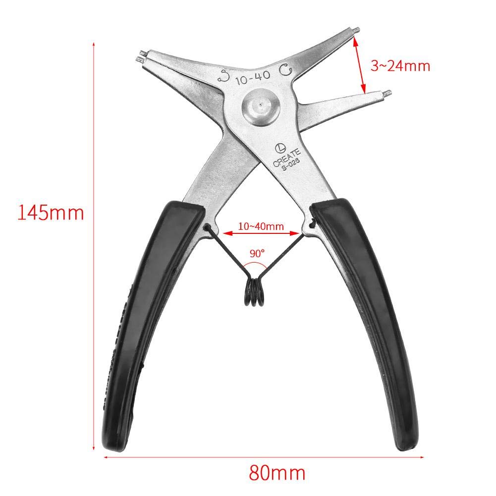 Dual-Purpose Snap Ring Pliers - 1pc Steel Circlip Pliers Tool for Internal & External Retaining Rings | Professional Repair & Assembly Tool for Automotive, Machinery, and DIY Projects