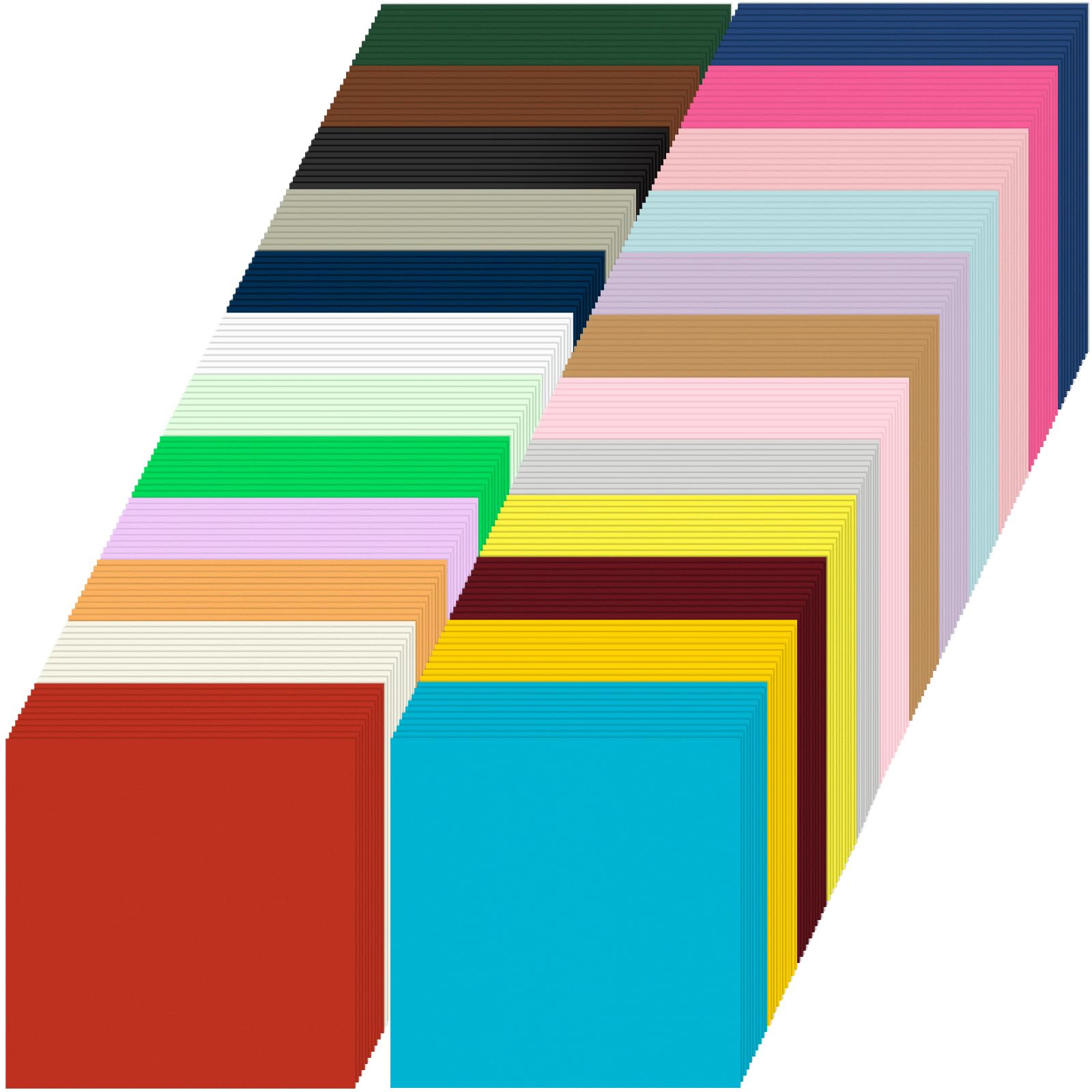 Premium 240-Sheet 12x12 Inch Cardstock Paper Pack - 24 Vibrant Colors, 250 GSM Heavyweight Craft Paper for Scrapbooking, Greeting Cards, DIY Invitations, Gift Tags & School Projects - Perfect for Parties, Weddings & Home Decor