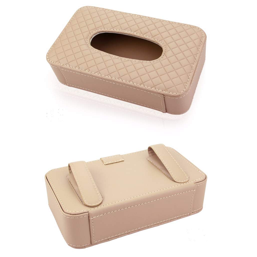 Car Tissue Box Holder - Vehicle Paper Tissue Dispenser Cover with Non-Slip Base | Perfect for Car, SUV, Truck & Office Use
