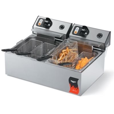 Vollrath Cayenne 2 x 10 lb Commercial Dual Countertop Electric Fryer 120V - Perfect for Restaurants, Food Trucks & Catering Businesses