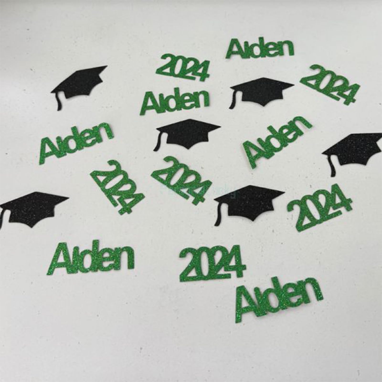 30Pcs Personalized Graduation Confetti 2024 - Custom Name & Mortarboard Design - Graduation Table Decorations - Perfect for Graduation Parties, Table Scatter & Celebration Decor