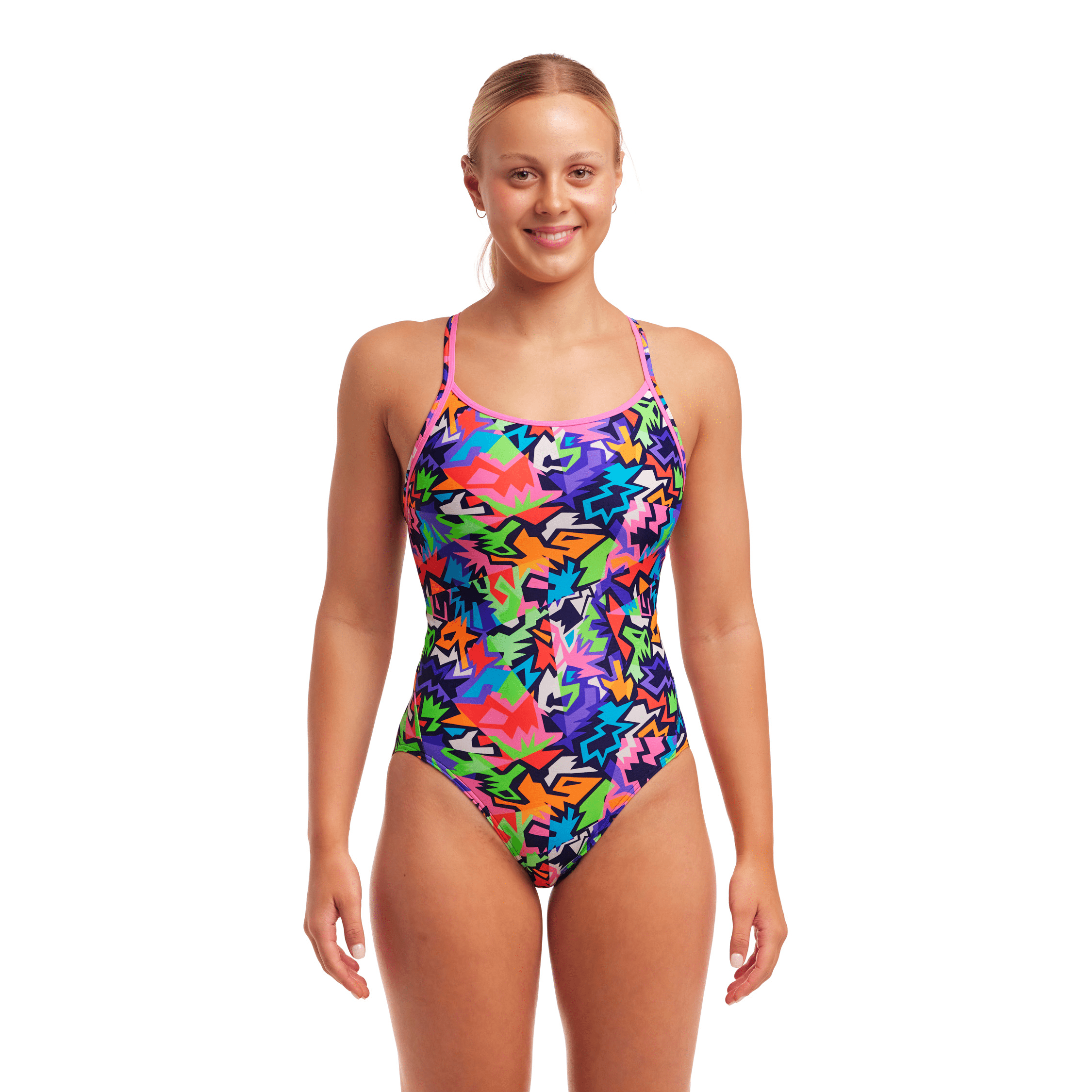 Funkita Sharp Edges Diamond Back Women's One Piece Swimsuit - Perfect for Swimming, Beach Vacations & Pool Parties