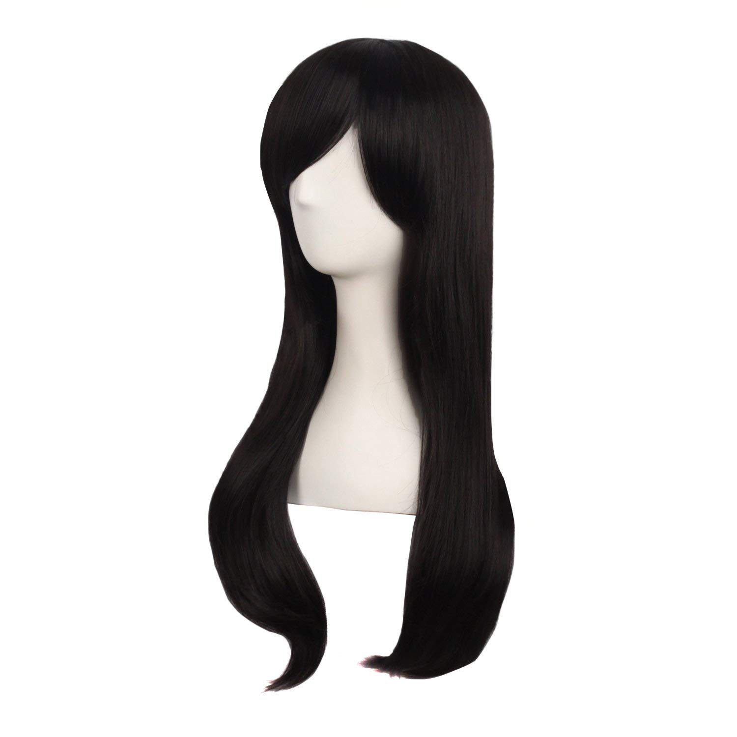 Natural Looking Black Medium Full Head Hair Wig with Bangs for Women & Girls - Perfect for Cosplay, Daily Wear & Special Occasions