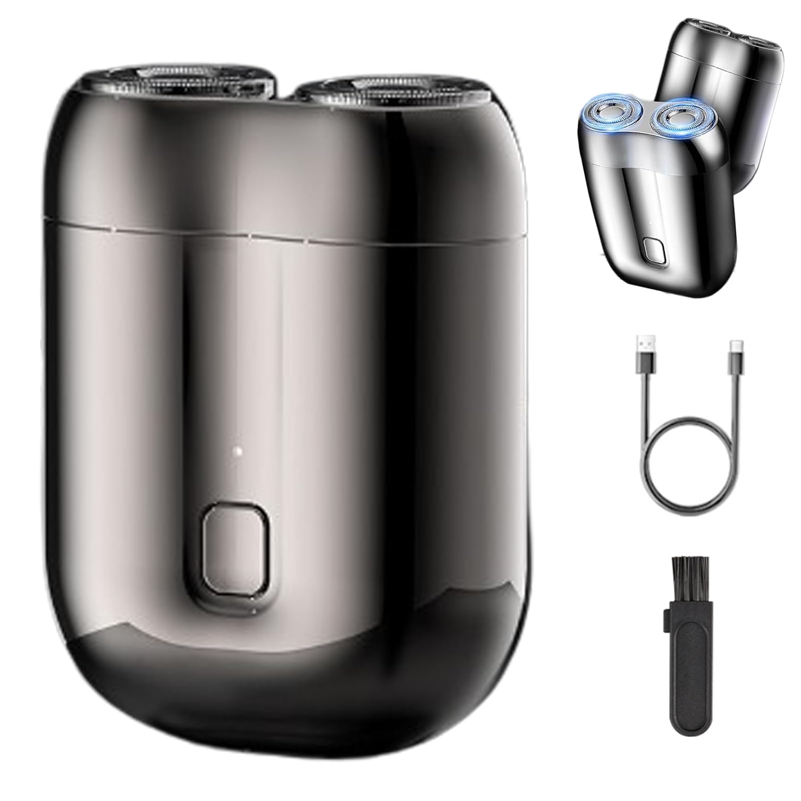 Voalsz Mini Dual-Head Electric Shaver - USB Rechargeable Pocket Shaver for Men & Women - Travel, Gym, Office & Quick Grooming On-The-Go