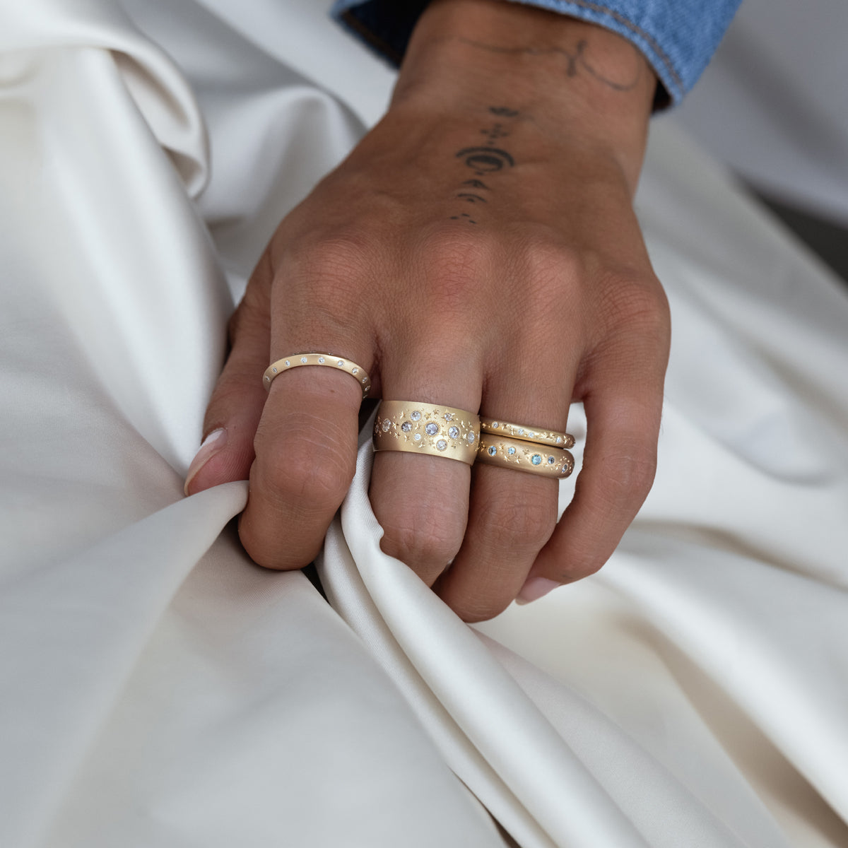 Rose Cut Celestial Band Ring - Vintage Inspired Celestial Jewelry for Women - Perfect for Weddings, Anniversaries & Romantic Gifts