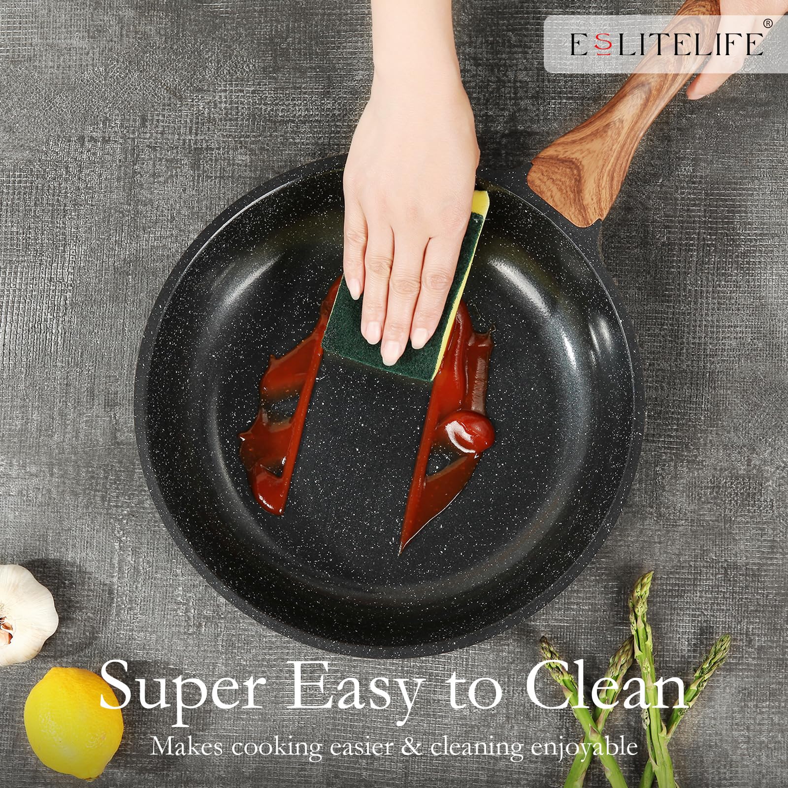 Nonstick Ceramic Frying Pan Set with Glass Lids - 3-Piece PTFE & PFOA Free Skillets for Gas, Electric & Induction Stoves - Healthy Cooking for Eggs, Omelets & Pancakes - Perfect for Family Breakfast & Professional Kitchens
