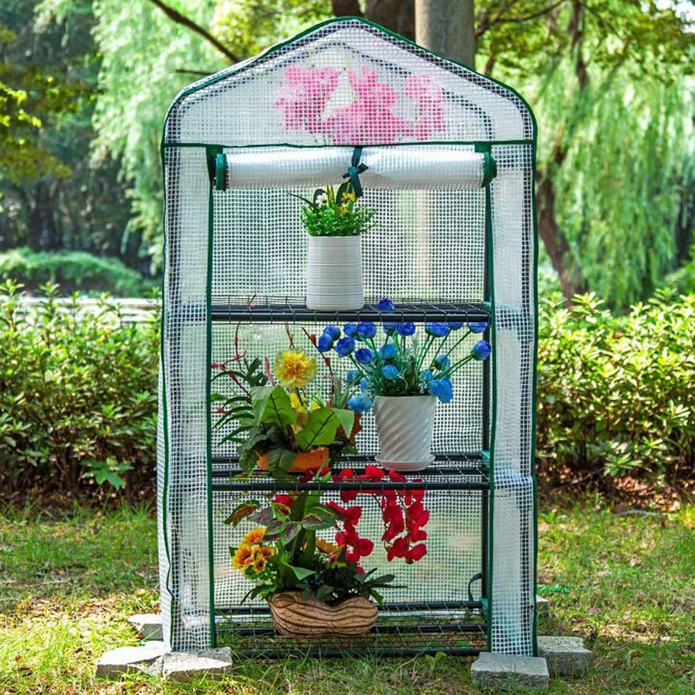 YXX - Outdoor & Indoor Walk-in Mini Greenhouse for Winter Snow, Balcony Plants - PE Cover & Steel Frame, 69×49×125cm/158cm (White) - Perfect for Seed Starting, Plant Protection & Winter Gardening