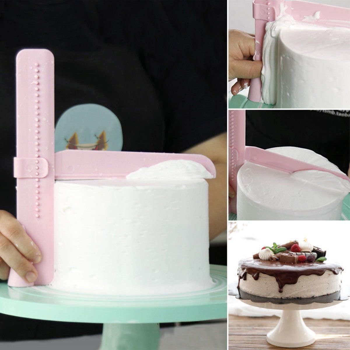 Adjustable Cake Smoother Tool - Professional Fondant & Icing Decorating Kit for Smoothing, Cutting, and Shaping - Perfect for Wedding Cakes, Birthday Cakes, and Sugarcraft Designs