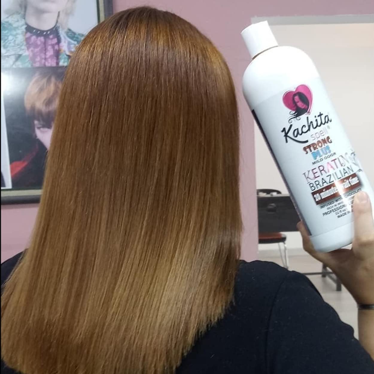 Brazilian Keratin Blowout Treatment Kit - Kachita Spell Chocolate 32 fl oz with Keratin Shampoo & Conditioner Set for Smooth, Frizz-Free Hair | Salon-Quality at Home | Perfect for Damaged Hair Repair & Styling