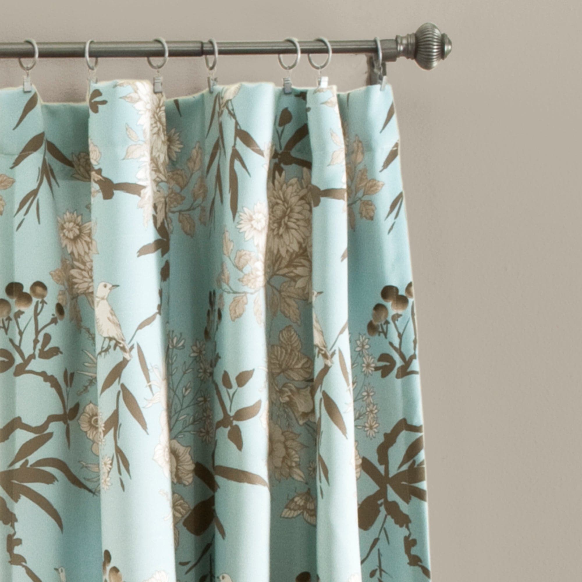 Botanical Garden Light Filtering Window Curtain Panel Set - Floral Print Sheer Drapes for Living Room, Bedroom & Nursery - Soft Sunlight & Privacy - 2 Panels 84 Inch Length