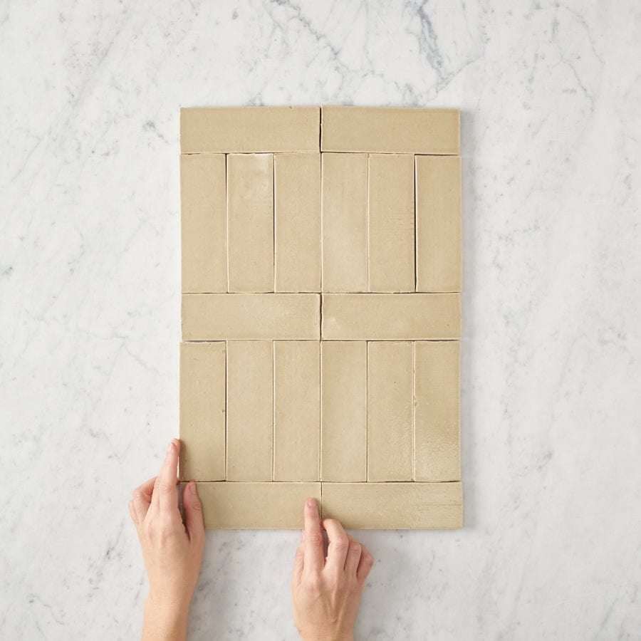 Premium Noosa Gloss Zellige Beige Subway Tile - 3x6 Inch Ceramic Wall & Backsplash Tiles - Perfect for Kitchen, Bathroom & Fireplace Renovation