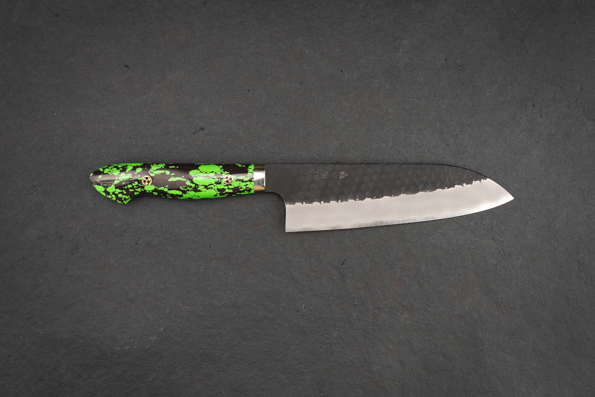 Nigara SG2 Kurouchi Tsuchime Western Santoku Knife 180mm - Premium Japanese Kitchen Knife for Slicing, Dicing & Chopping - Perfect for Home Chefs & Professional Kitchens