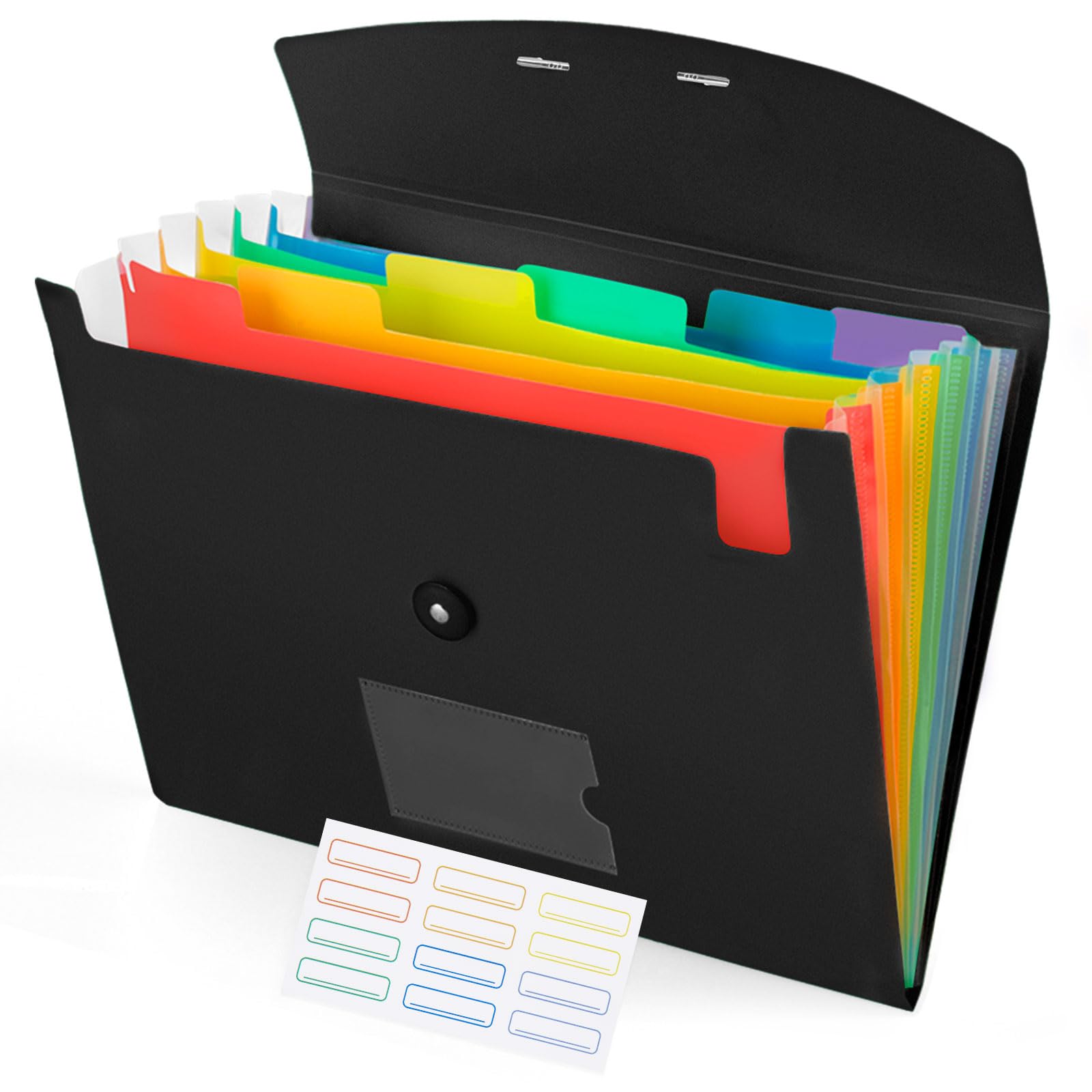 7-Pocket Accordion File Organizer with Labels - A4/Letter Size for Office & School Documents