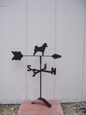 Black Wrought Iron Shiba Inu Dog Weathervane - Rustic Roof Mounted Decoration for Garden, Yard, or Farmhouse Outdoor Decor