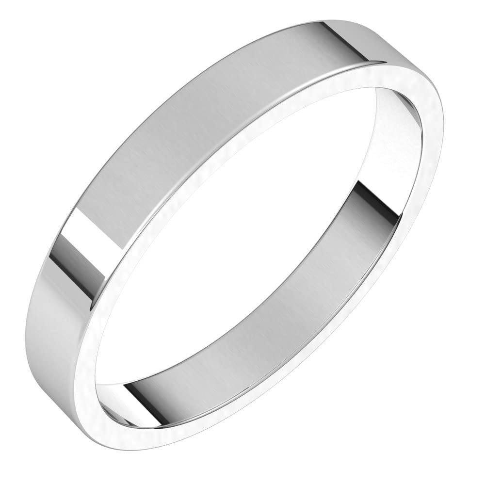 Sterling Silver 3mm Flat Wedding Band Ring for Women - Size 6.5 - Elegant Bridal Jewelry for Engagement, Anniversary & Everyday Wear