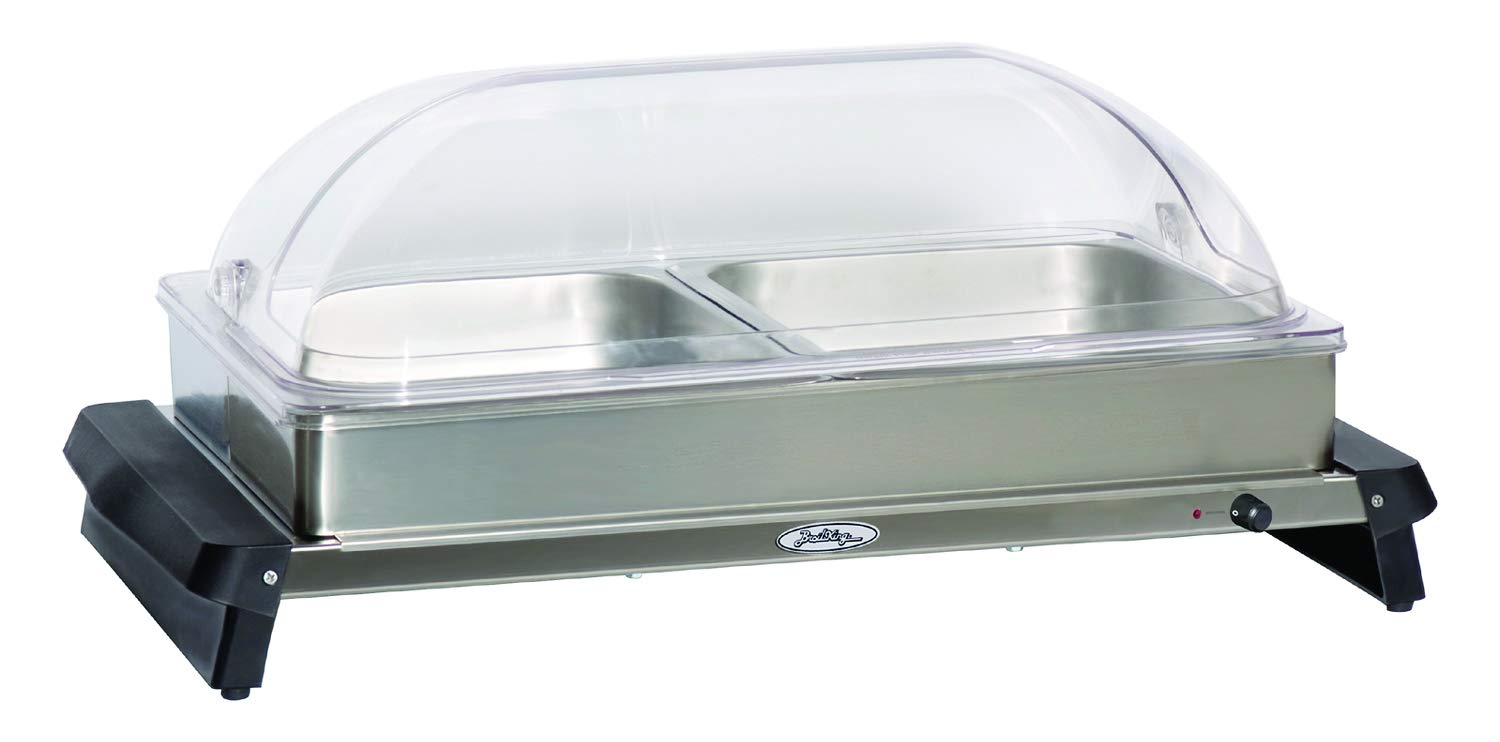 BroilKing NBS-2RT Professional Double Buffet Food Warmer with Roll-Top Lids - Perfect for Catering, Parties & Buffet Serving - Keep Food Warm for Events & Gatherings