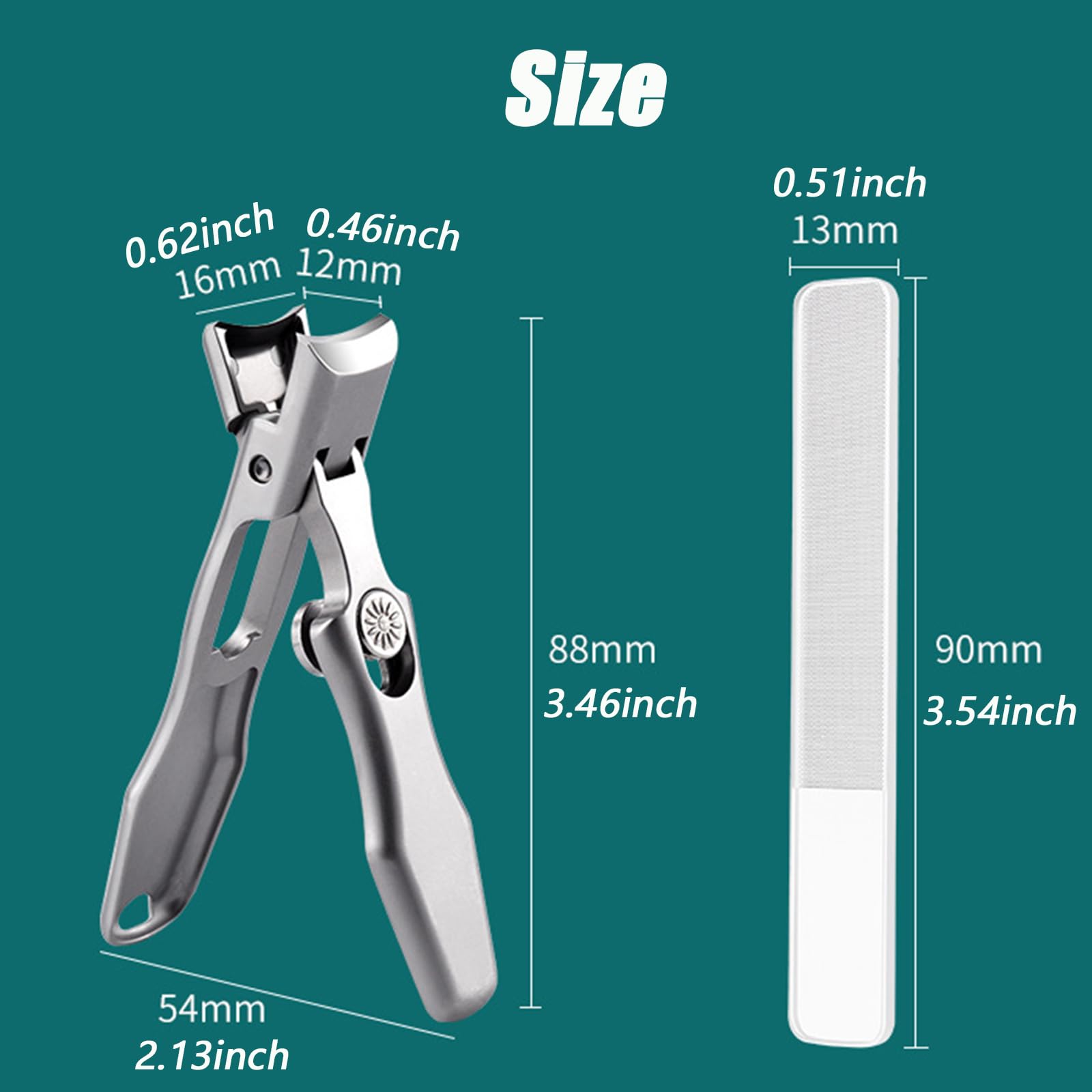 **Ultra Wide Jaw Opening Nail Clippers for Men & Seniors - German Stainless Steel Telescopic Toenail Clippers, Portable & Ultra Sharp with Anti-Splash Design (Silver A+B) - Perfect for Travel, Home, and Professional Grooming**