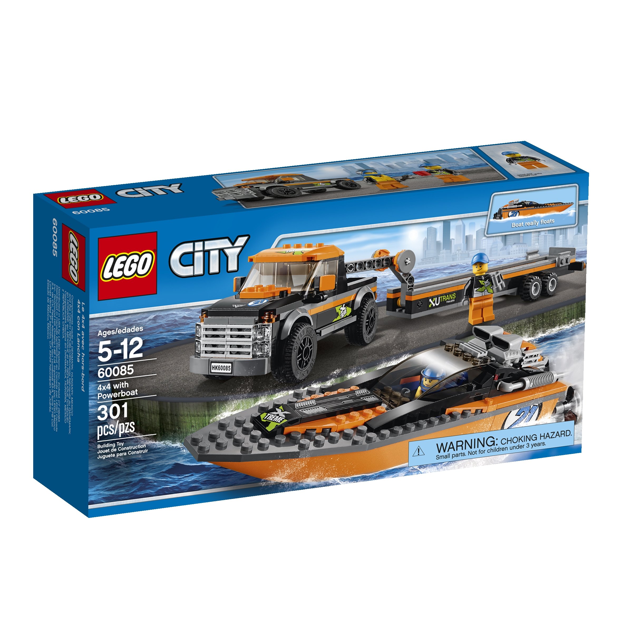 LEGO City Great Vehicles with Powerboat Toy Building Set – Fun Construction Playset for Kids Ages 6+ | Perfect for Creative Play, Birthday Gifts & STEM Learning Activities