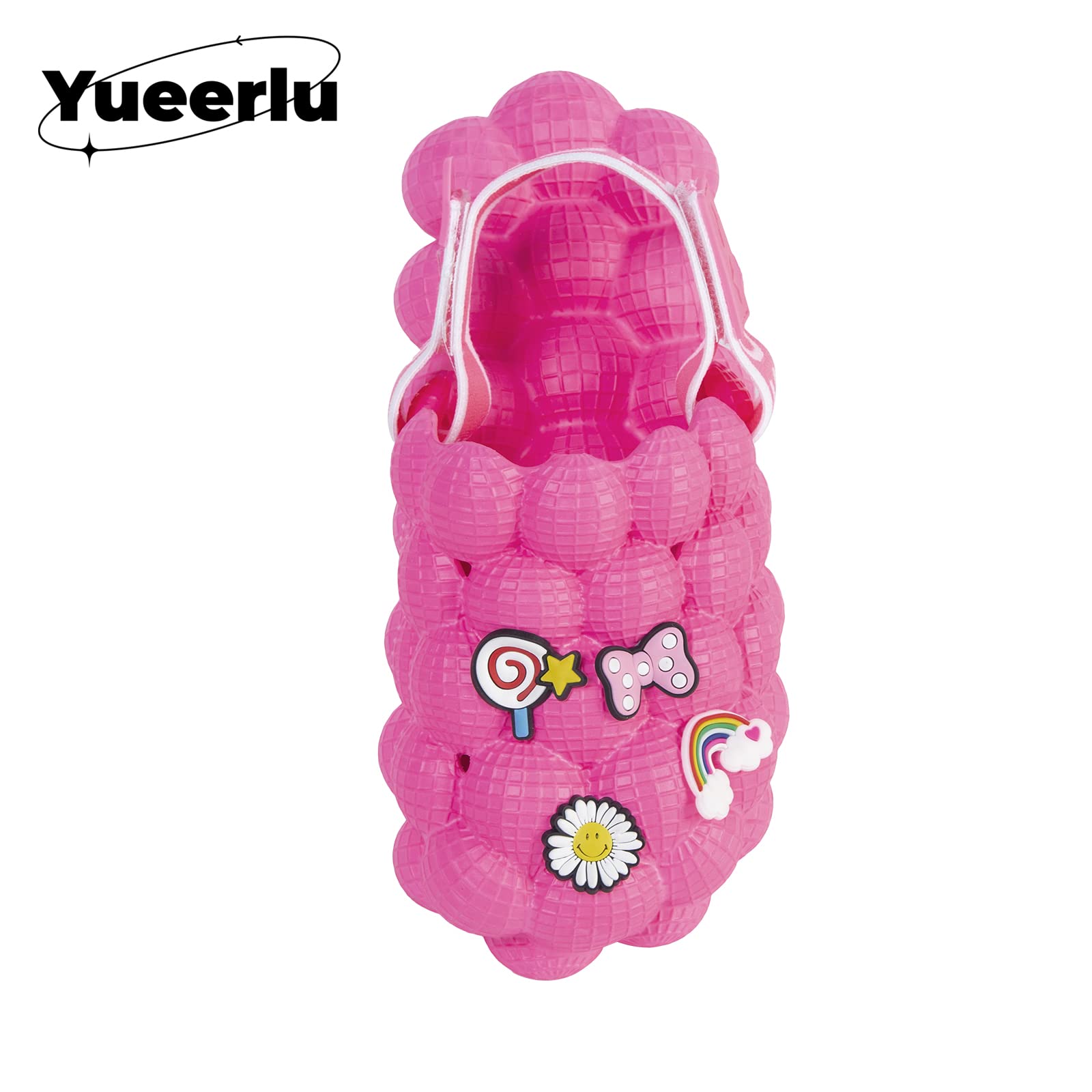 Kids Bubble Slides with Funny Massage Balls & DIY Charms - Adjustable Elastic Band Toddler Sandals for Indoor & Outdoor Play - Perfect for Beach, Pool, and Backyard Fun