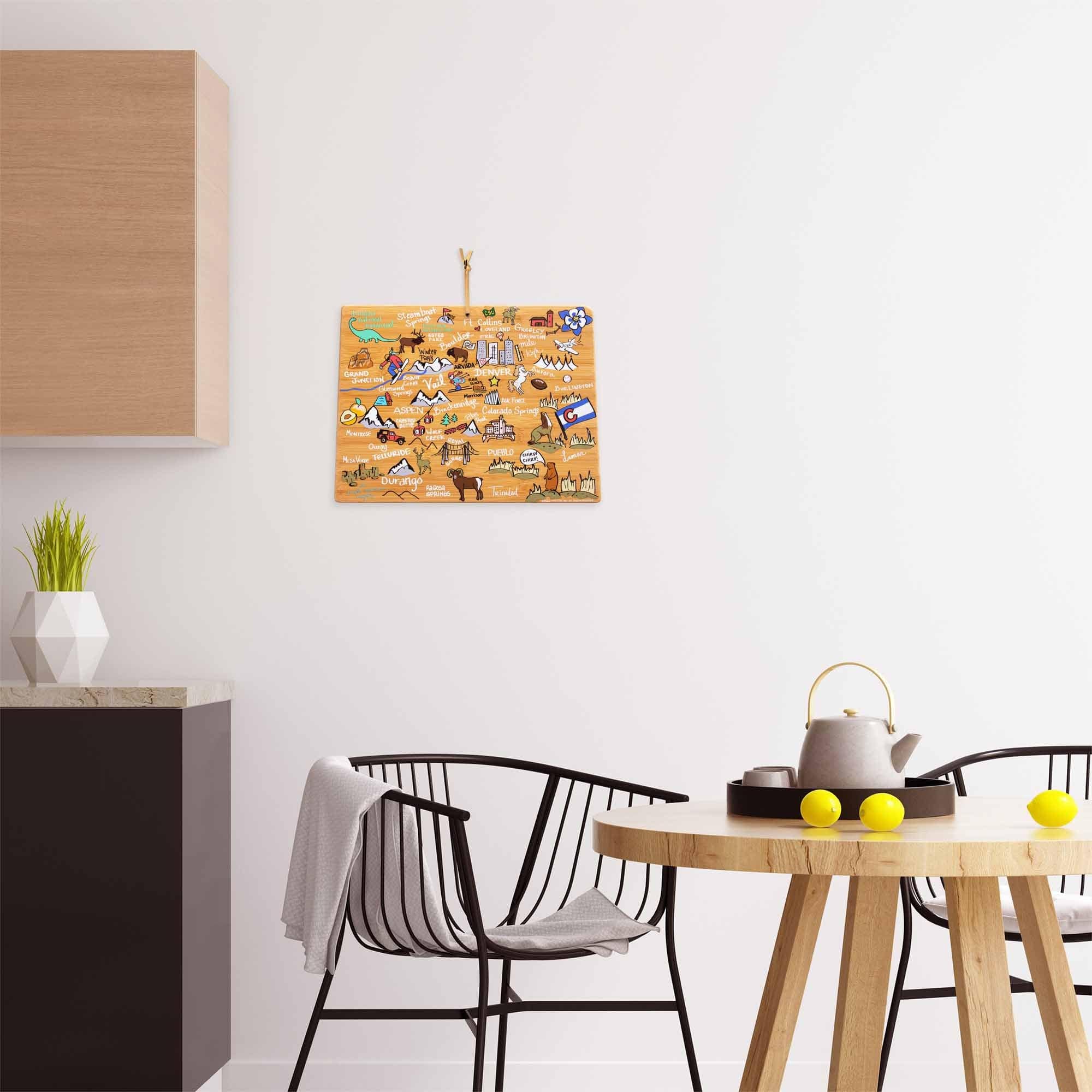 Premium Colorado Wood Cutting Board with Handcrafted Fish Kiss™ Artwork - Perfect for Kitchen Prep, Charcuterie Boards & Gift Giving