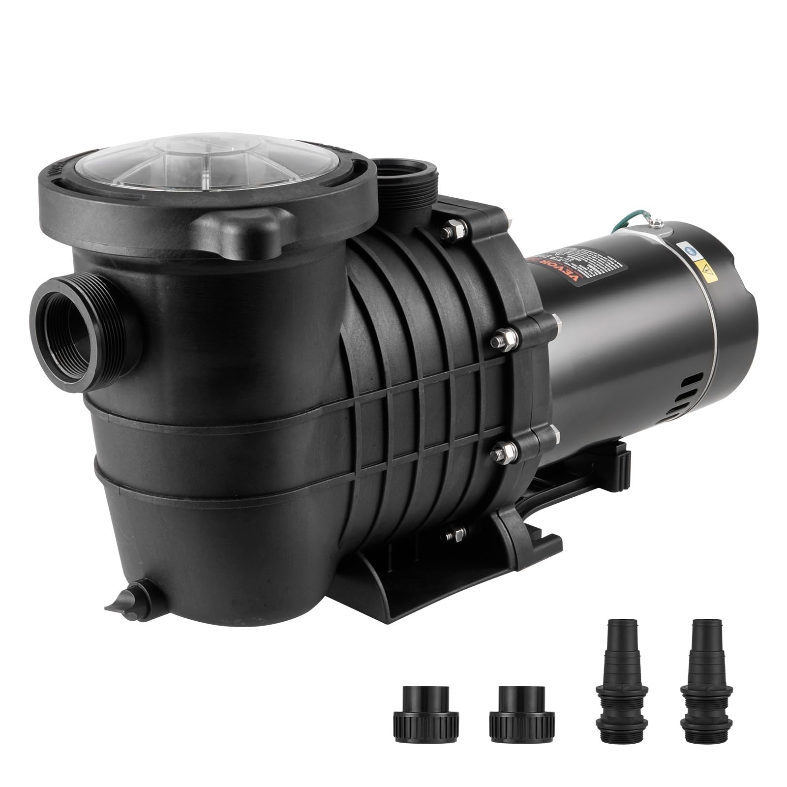 VEVOR 1.5 HP Above Ground Pool Pump - 100 GPM Single Speed Swimming Pool Pump with Filter Basket, 110V/240V 3450 RPM, 50.9 ft Max Head - Perfect for Above Ground Pools, Hot Tubs, Spas and Backyard Water Features