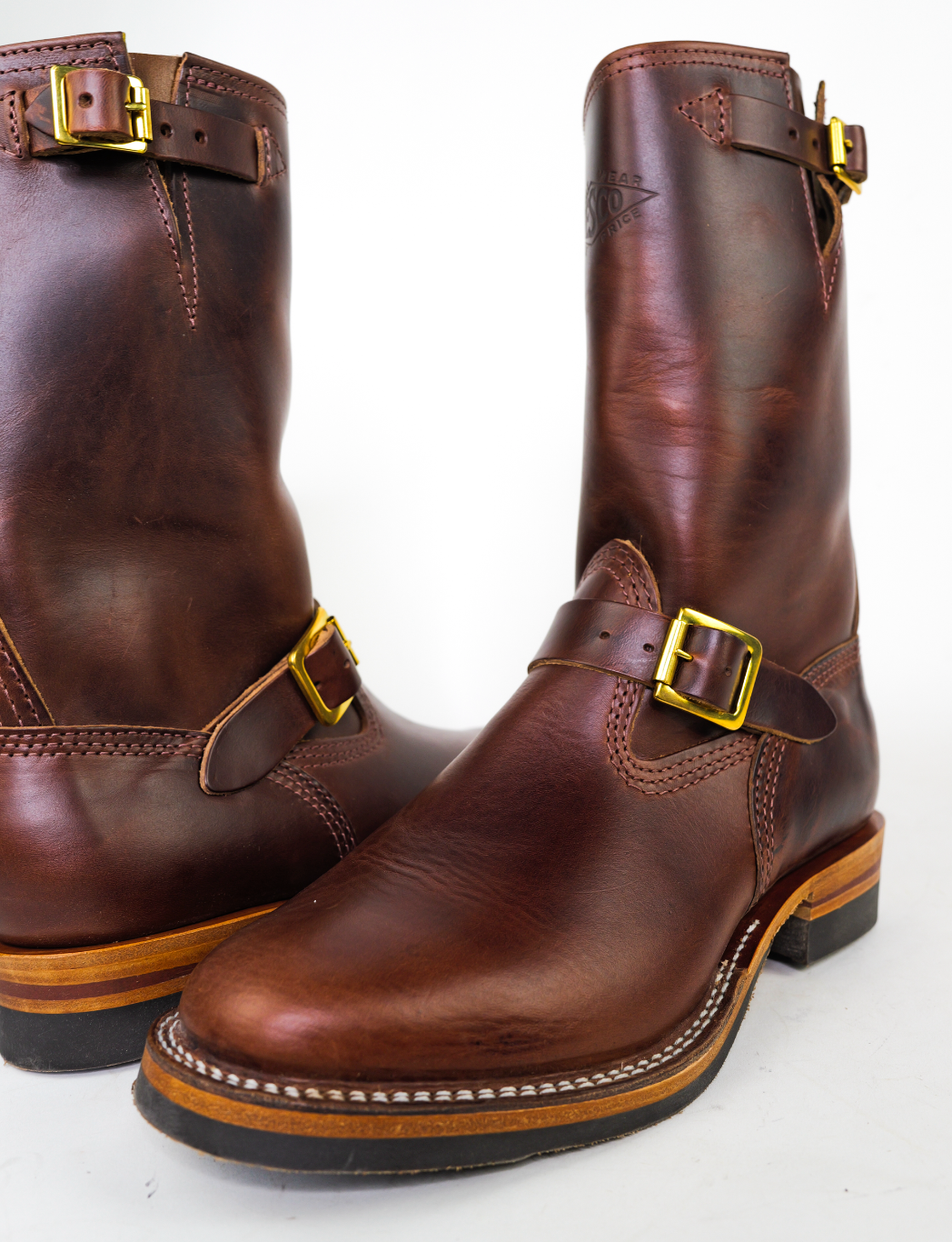 Premium Wesco Boots X The Shop Mister Lou Brown Horsehide Engineer Boots - Durable Leather Work Boots for Motorcycle Riding & Outdoor Adventures
