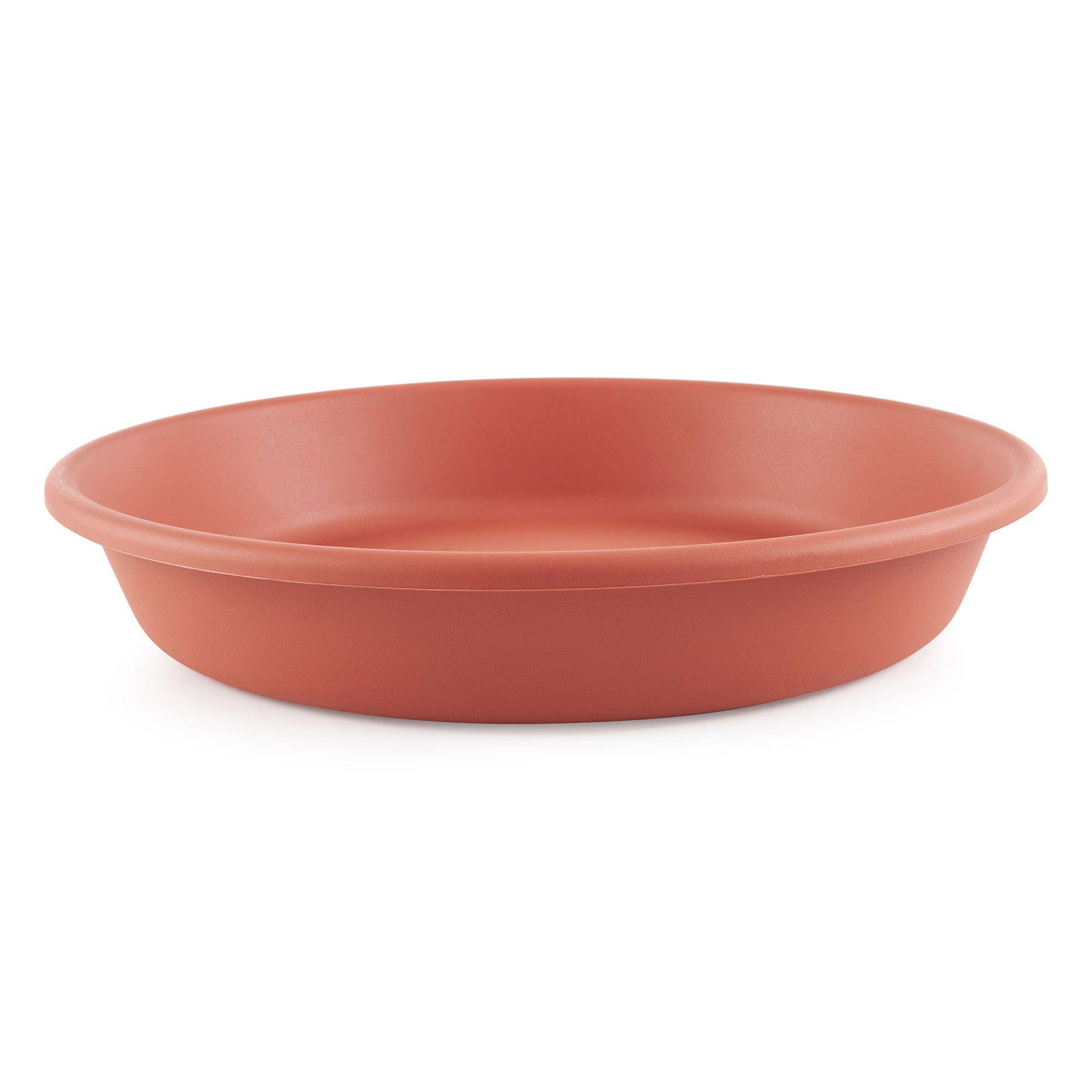 HC Companies Classic 17.63 Inch Round Plastic Flower Pot with Deep Saucer - 12 Pack Terracotta Planter for Indoor/Outdoor Plants - Perfect for Home Garden, Patio Decor, and Nursery Use